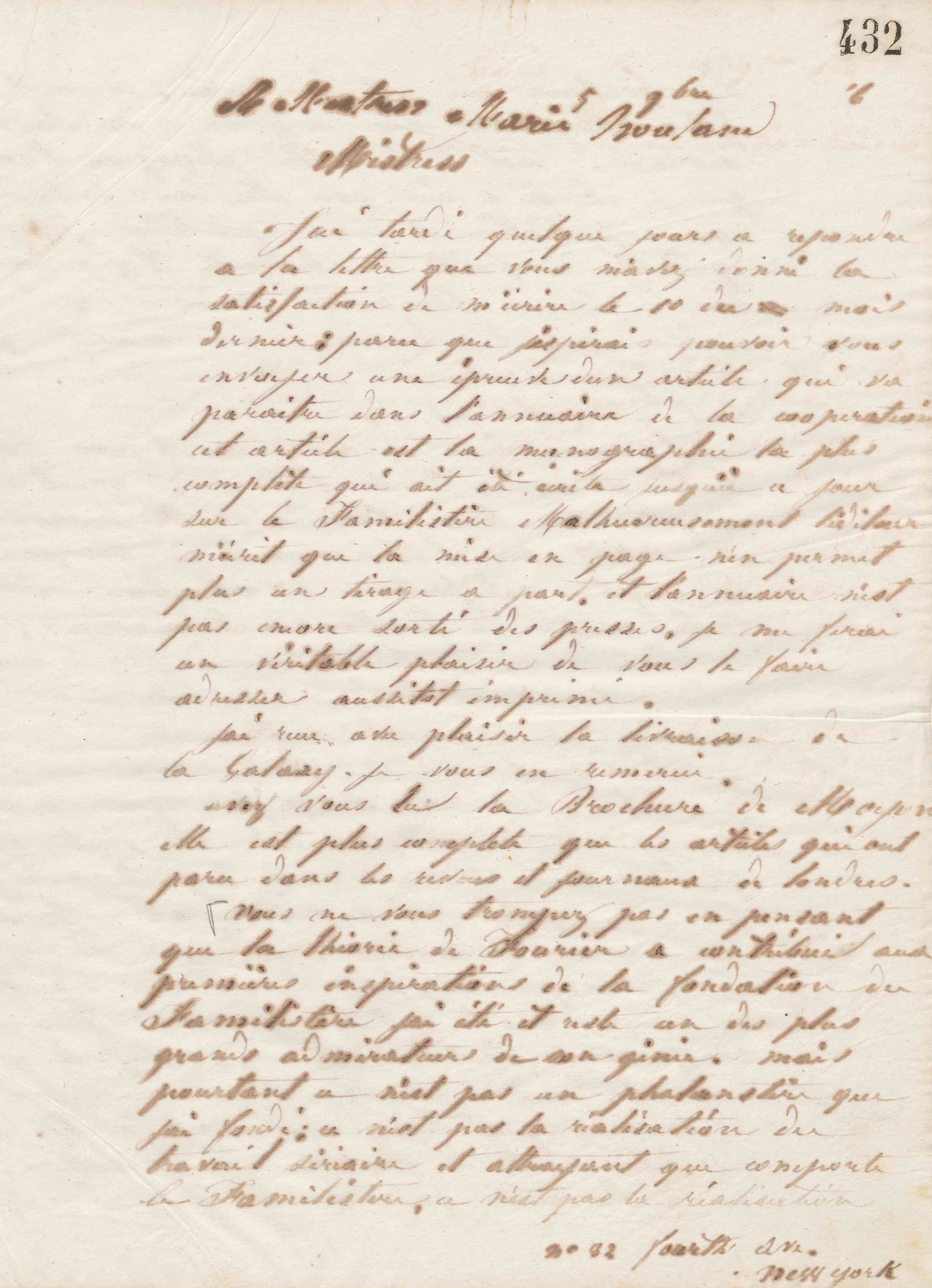 Jean-Baptiste André Godin à Marie Howland, 5 novembre 1866