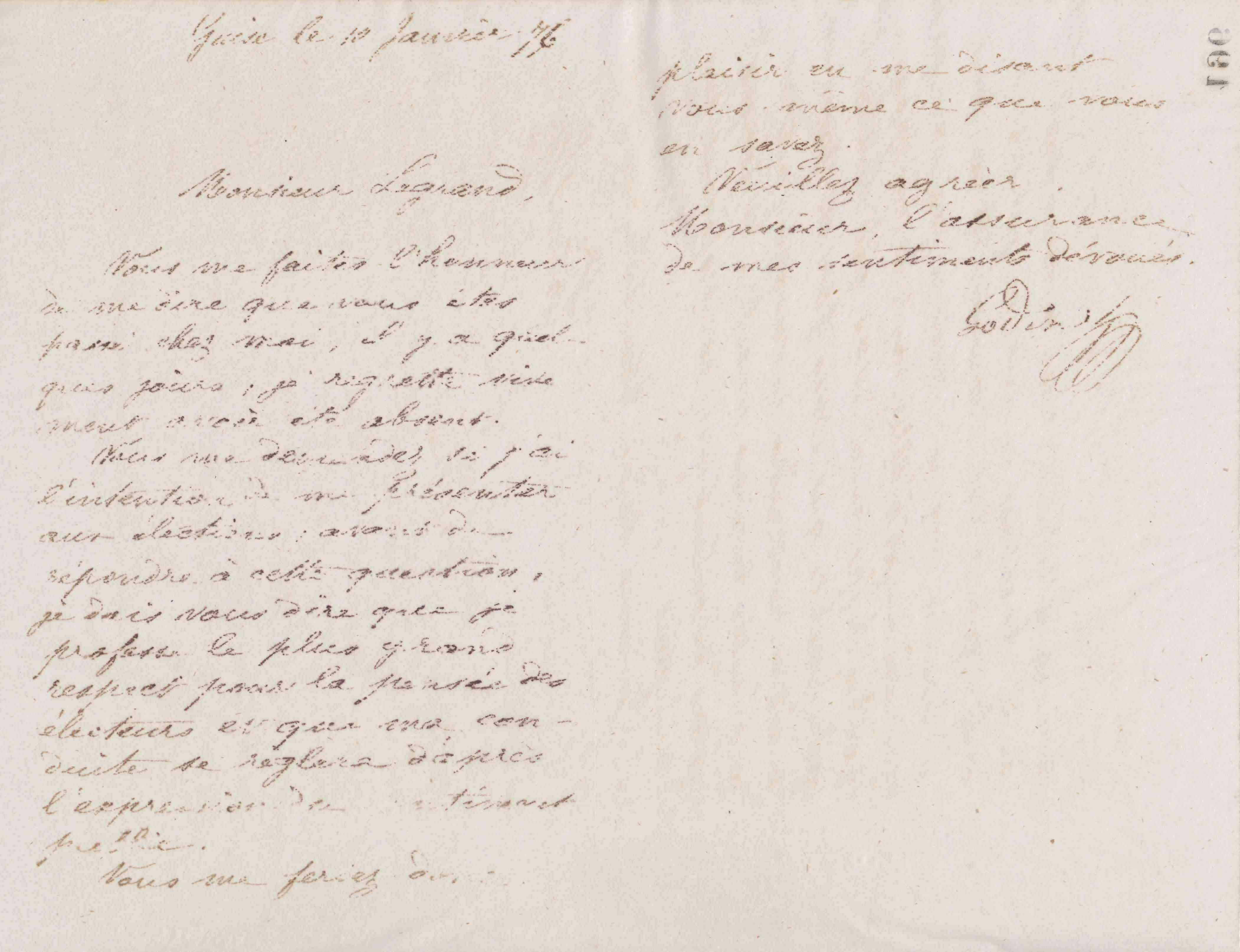 Jean-Baptiste André Godin à monsieur Legrand-Léonard, 10 janvier 1876 Jean-Baptiste André Godin à monsieur Legrand-Léonard, 10 janvier 1876