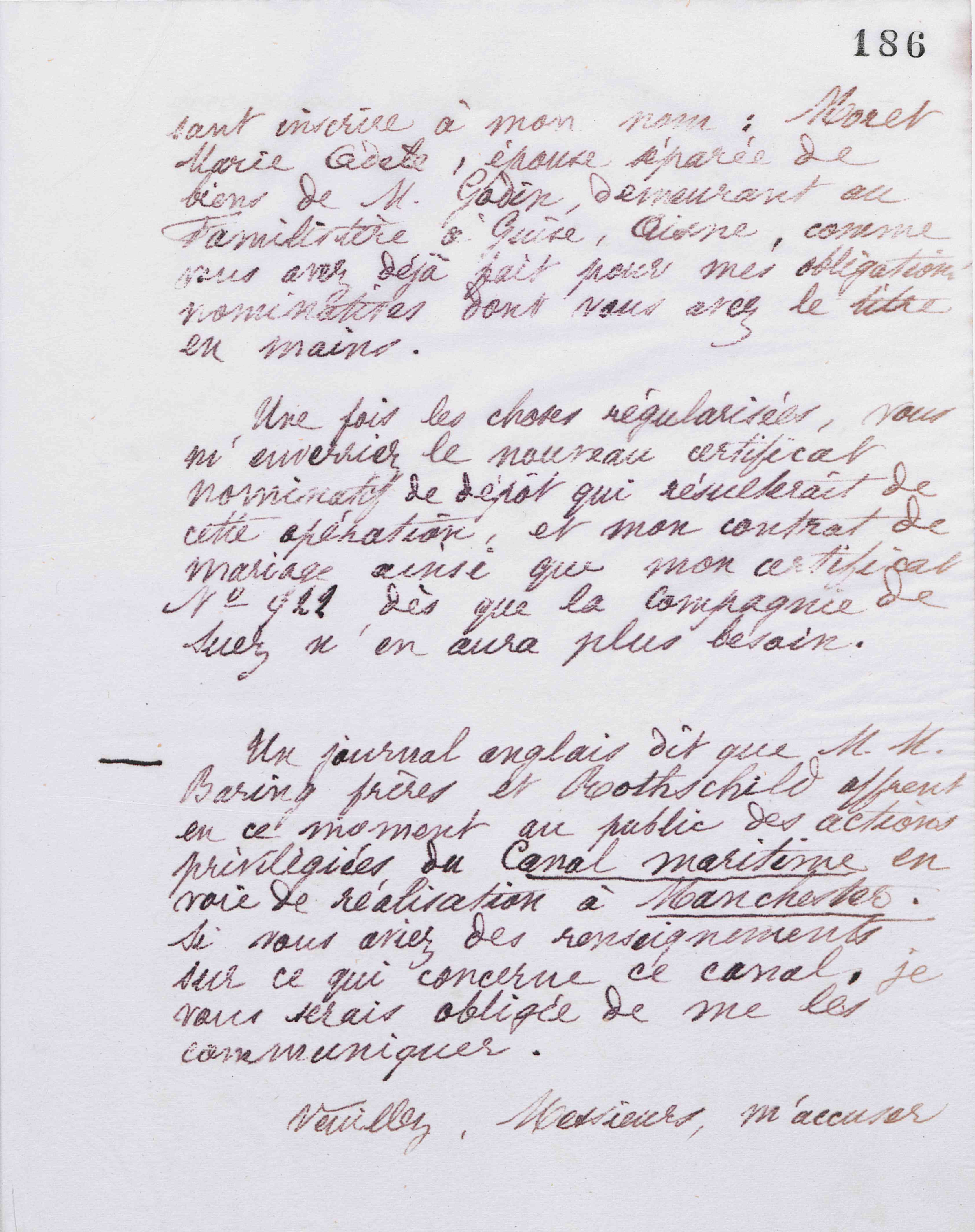Marie Moret à Offroy et Cie, 8 septembre 1887