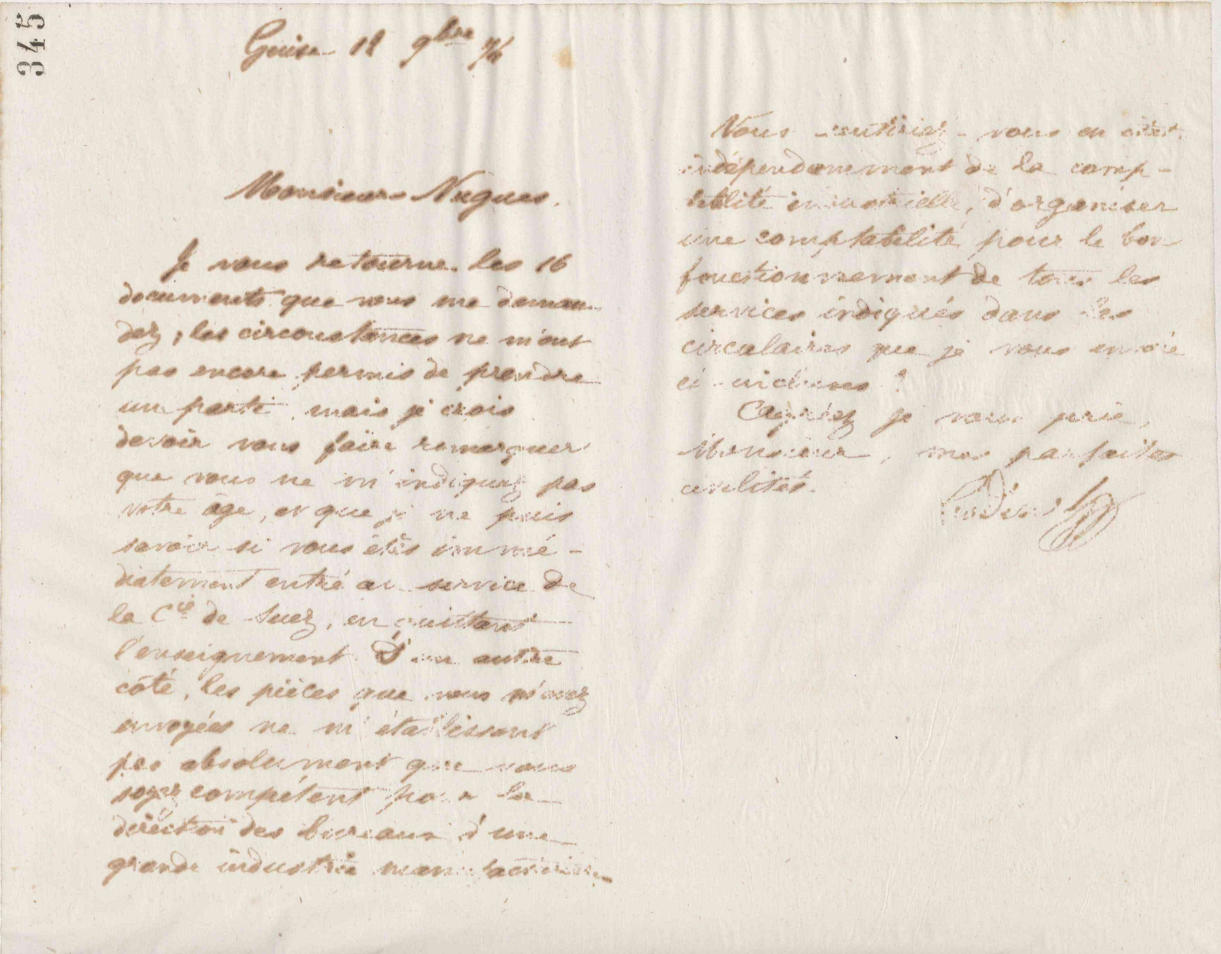 Jean-Baptiste André Godin à monsieur Nugues, 12 novembre 1874 Jean-Baptiste André Godin à monsieur Nugues, 12 novembre 1874
