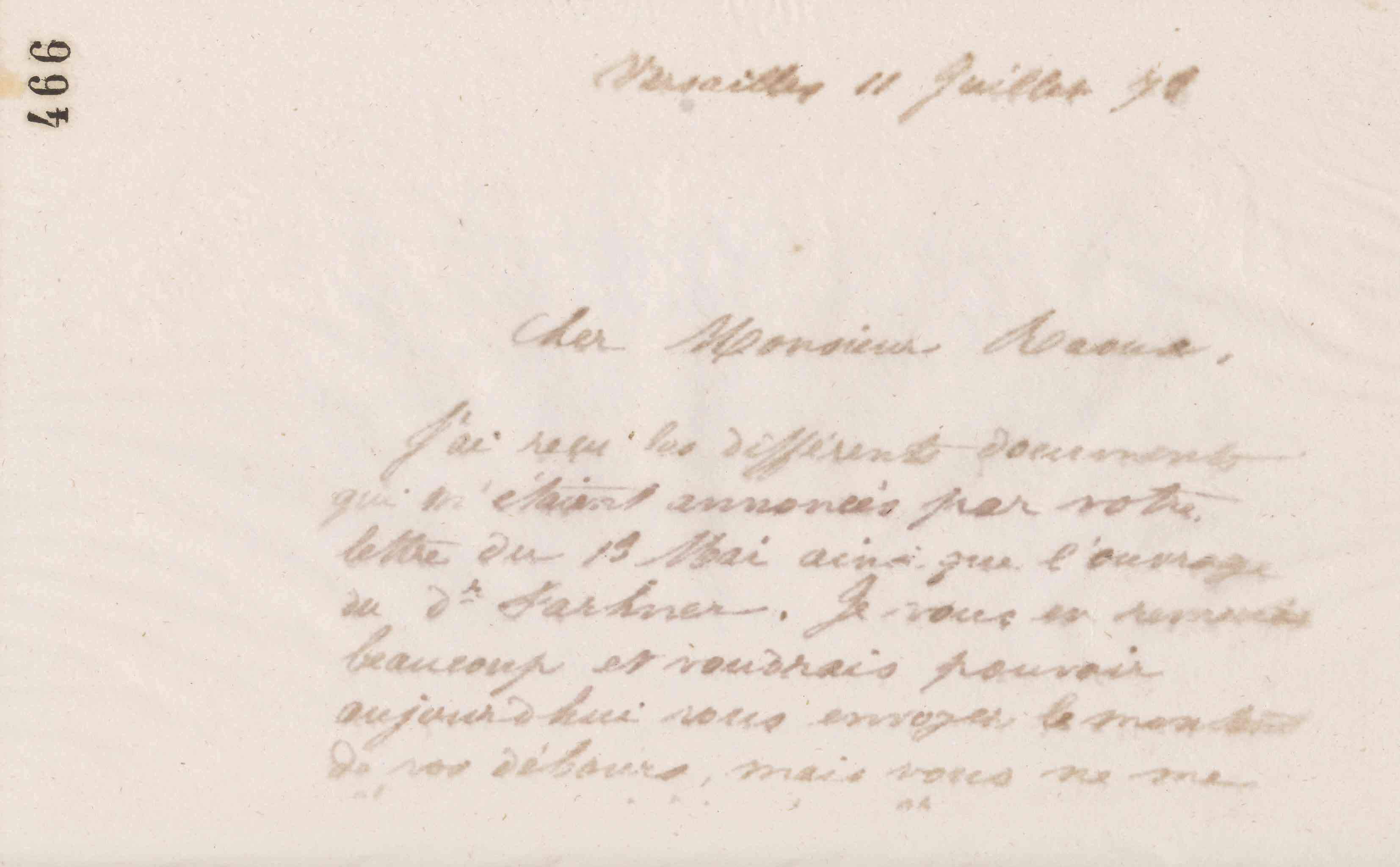 Jean-Baptiste André Godin à Édouard Raoux, 11 juillet 1873