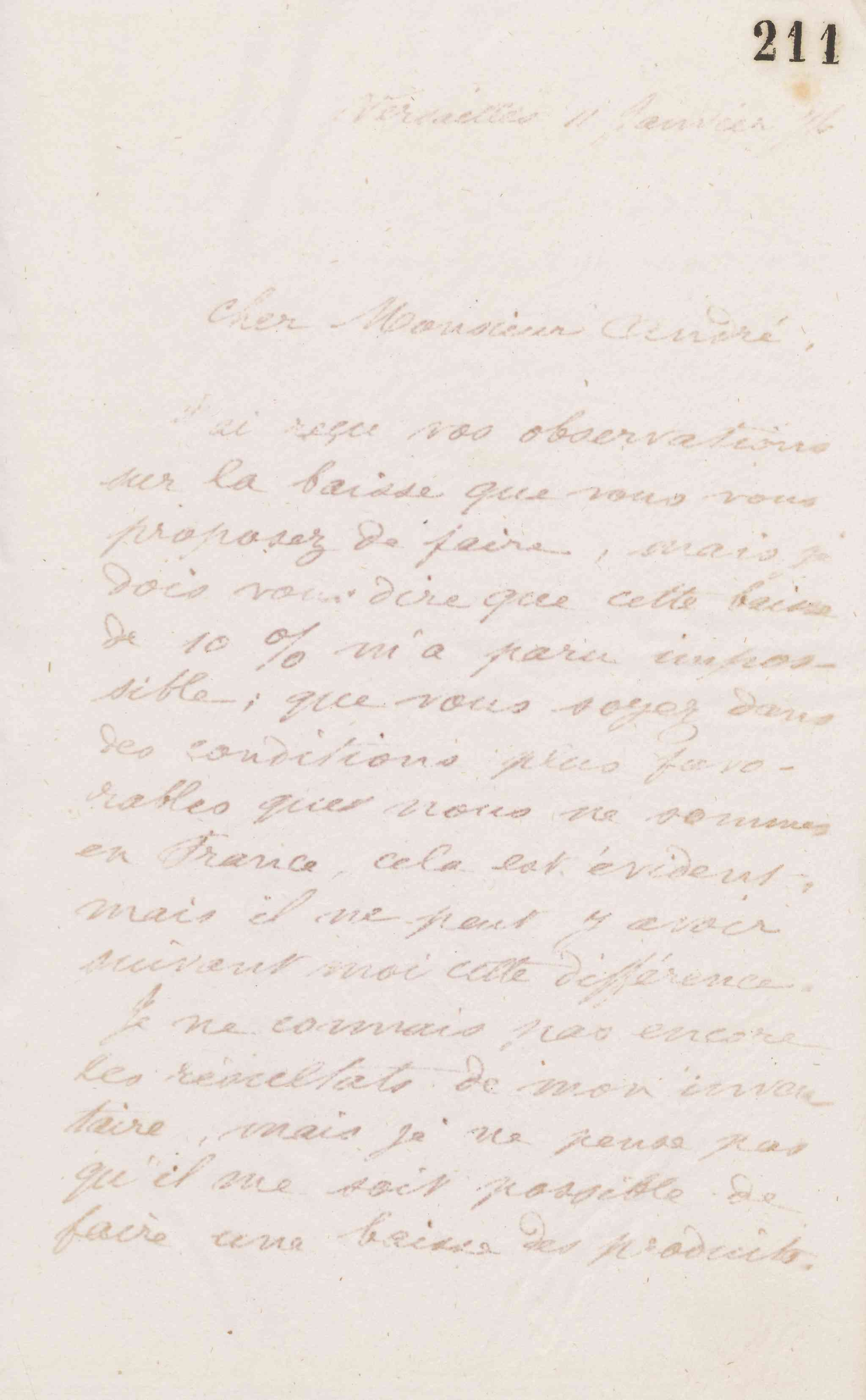 Jean-Baptiste André Godin à Eugène André, 11 janvier 1874
