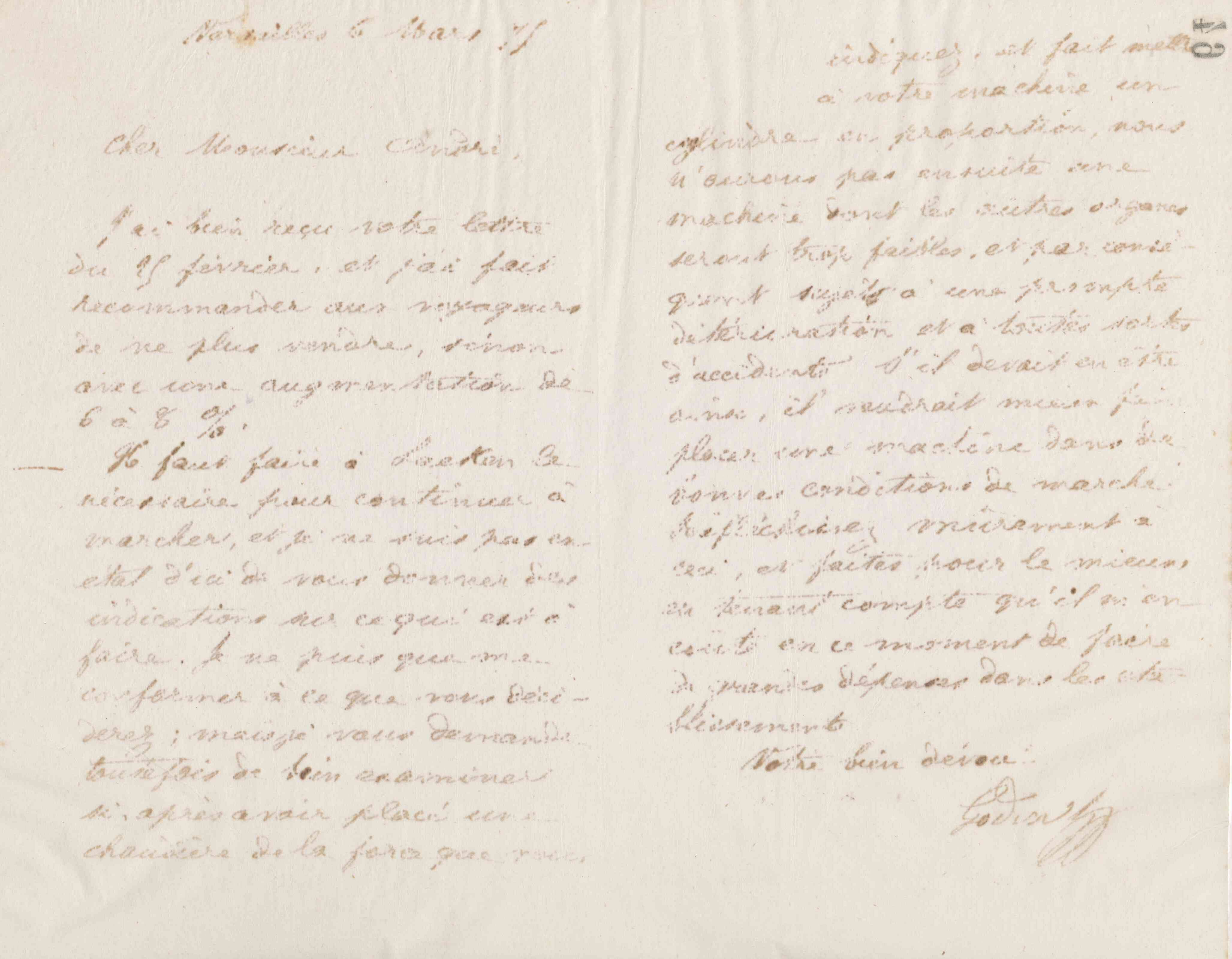 Jean-Baptiste André Godin à Eugène André, 6 mars 1875