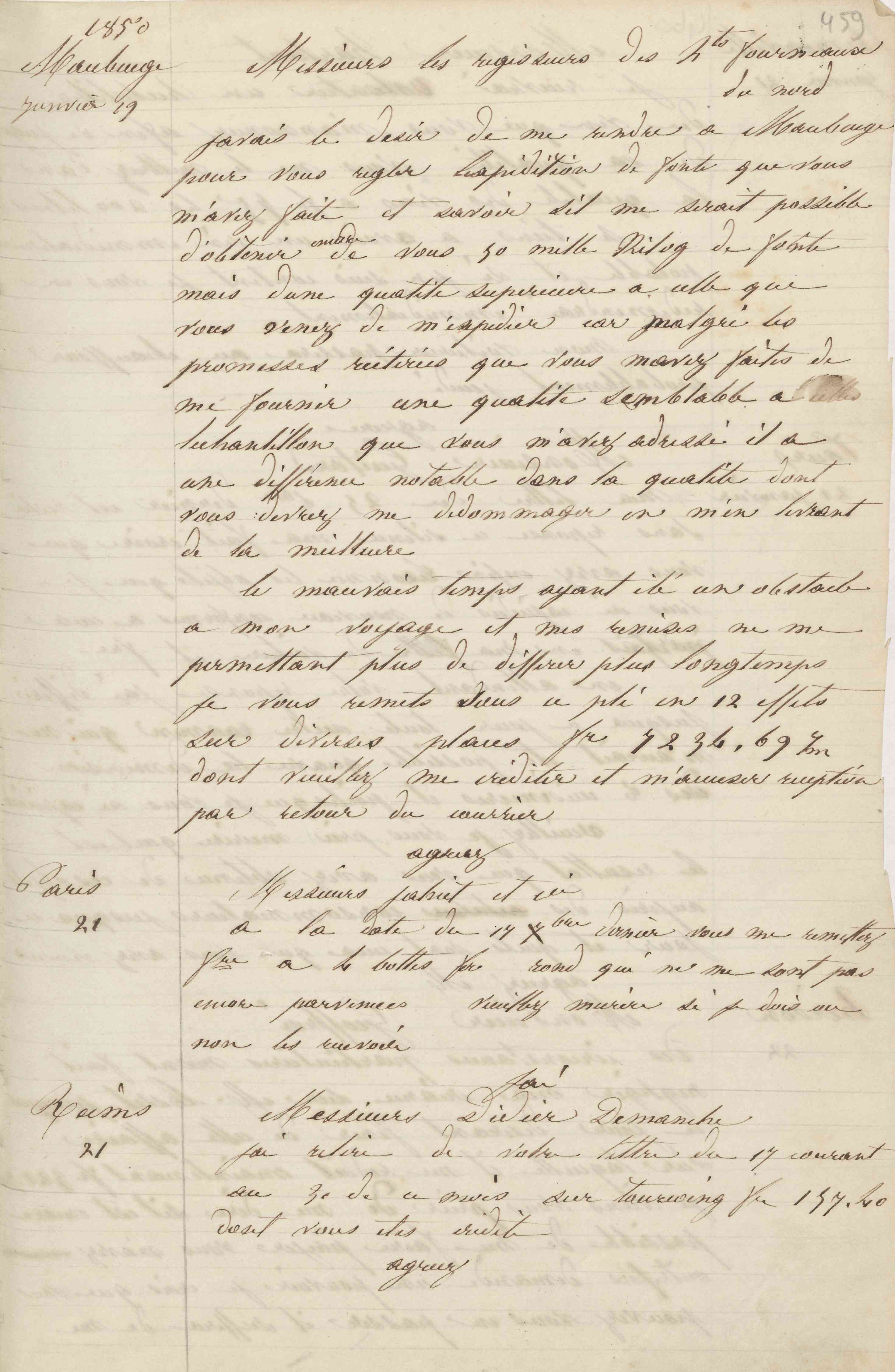 Jean-Baptiste André Godin à la Société des hauts-fourneaux du Nord, 19 janvier 1850 Jean-Baptiste André Godin à la Société des hauts-fourneaux du Nord, 19 janvier 1850