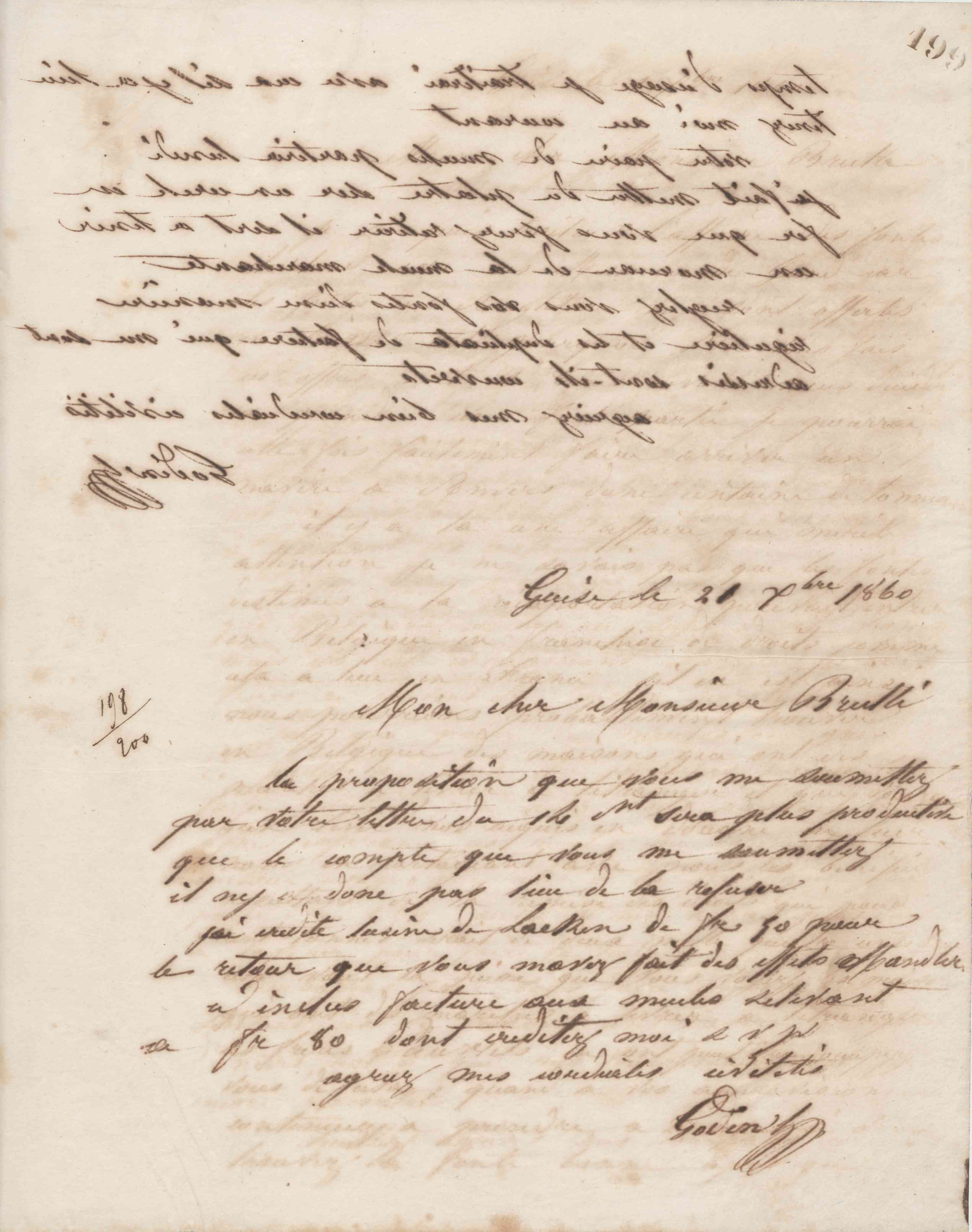 Jean-Baptiste André Godin à Alexandre Brullé, 21 décembre 1860 Jean-Baptiste André Godin à Alexandre Brullé, 21 décembre 1860