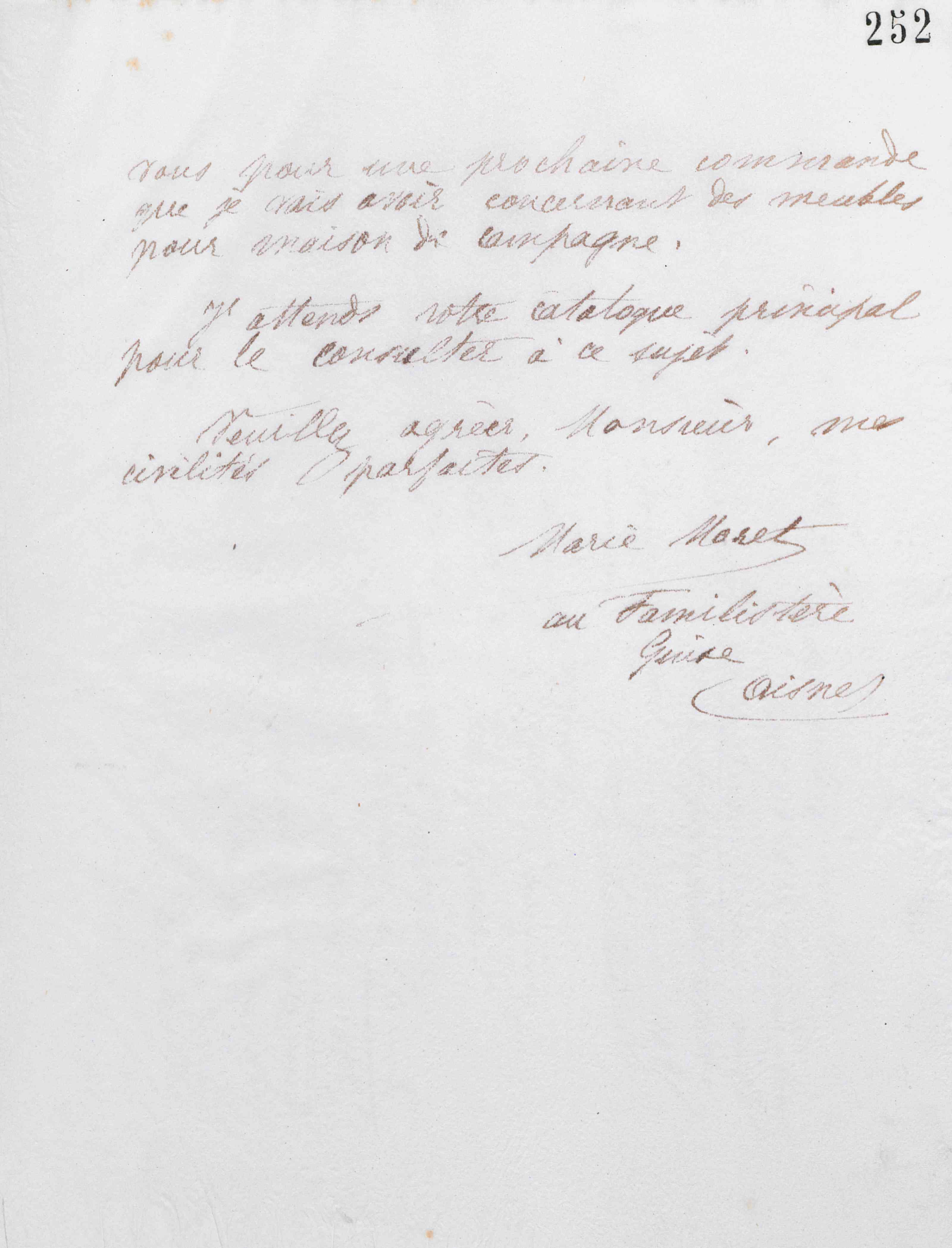 Marie Moret à La Ménagère, 22 avril 1886 Marie Moret à La Ménagère, 22 avril 1886