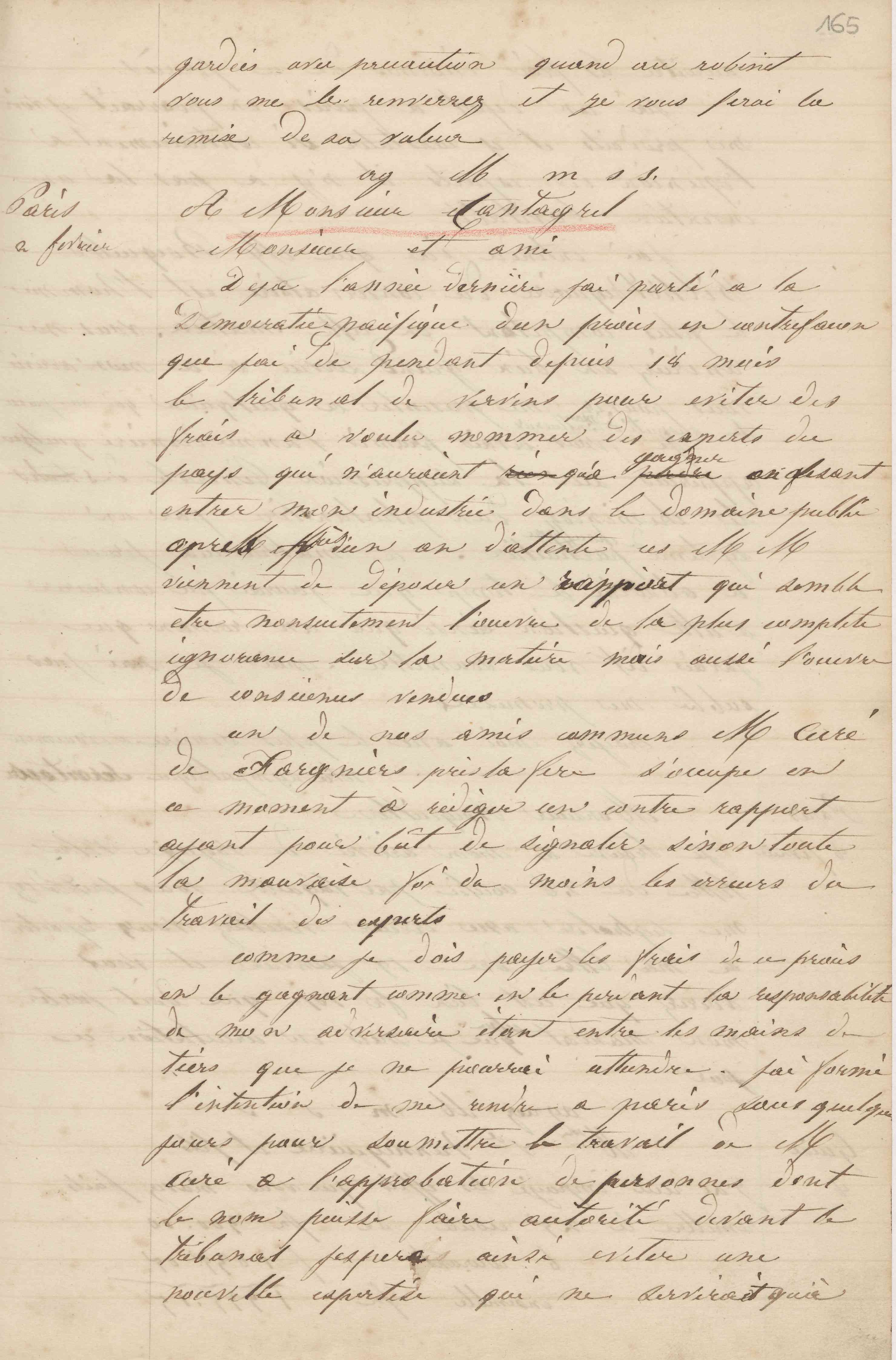 Jean-Baptiste André Godin à monsieur Fay-Letellier, 28 janvier 1848