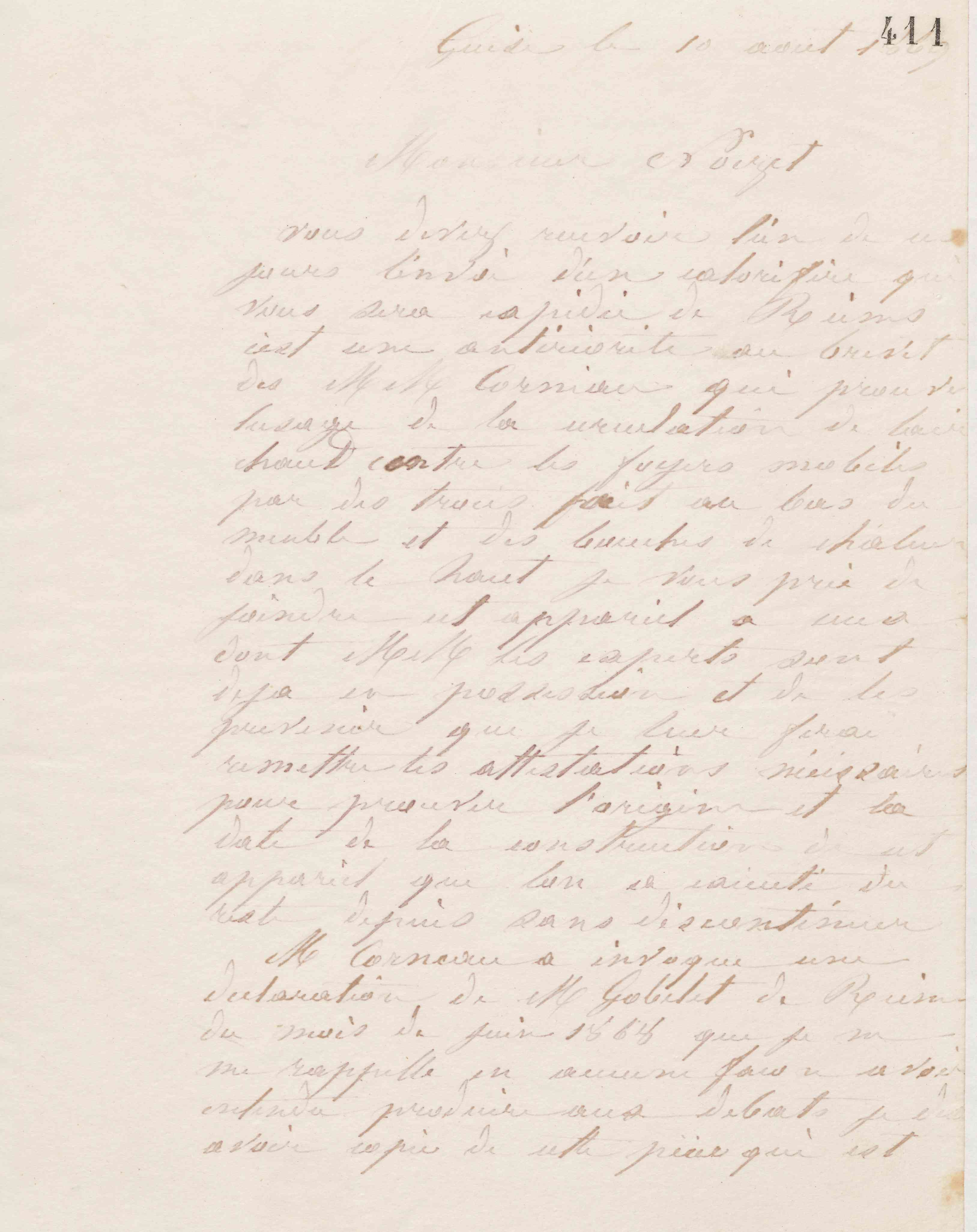 Jean-Baptiste André Godin à Charles René Noizet, 10 août 1869