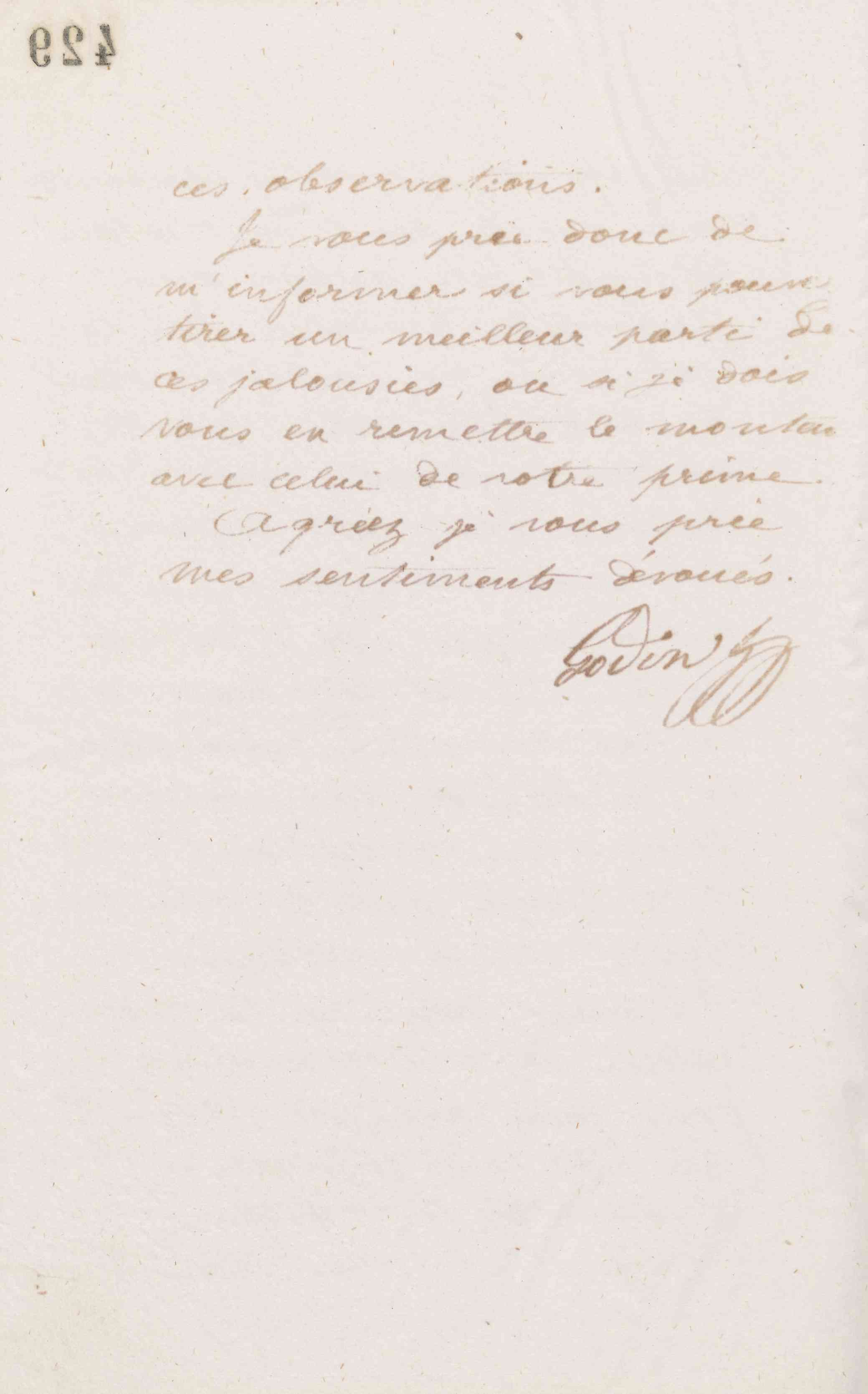 Jean-Baptiste André Godin à Alfred Denisart, 20 mars 1874
