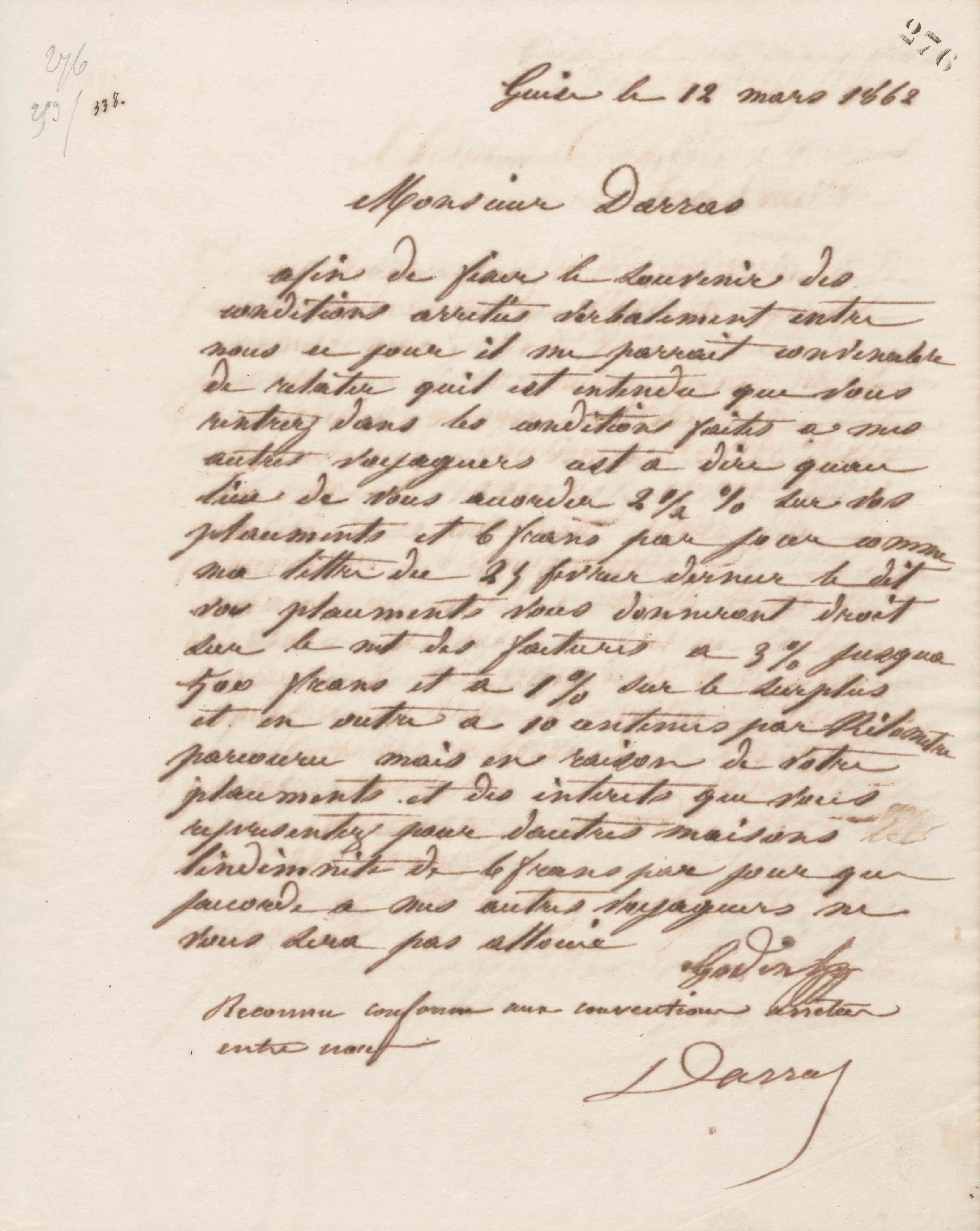 Jean-Baptiste André Godin à monsieur Darras, 12 mars 1862 Jean-Baptiste André Godin à monsieur Darras, 12 mars 1862