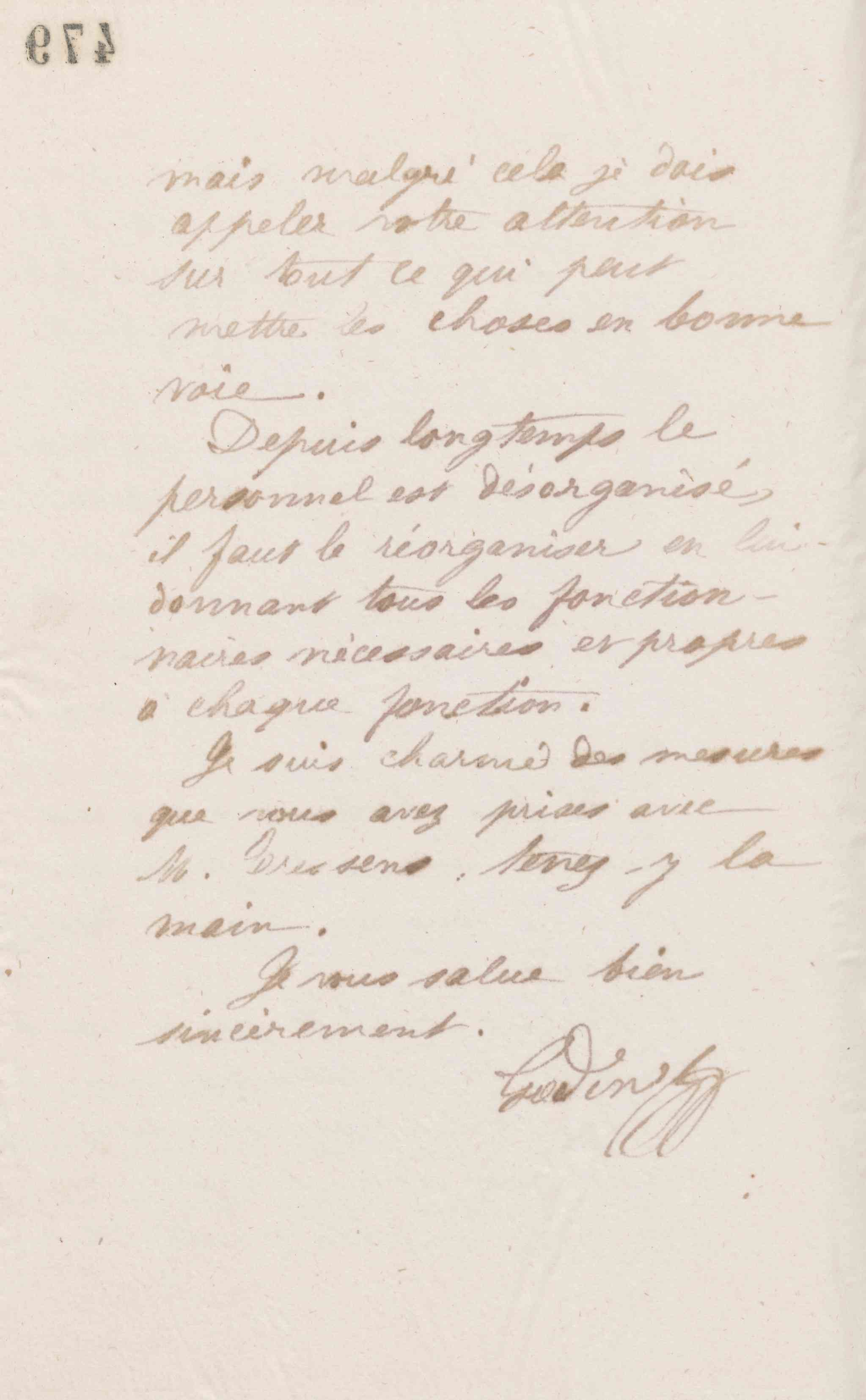 Jean-Baptiste André Godin à monsieur Lesne, 11 juillet 1873