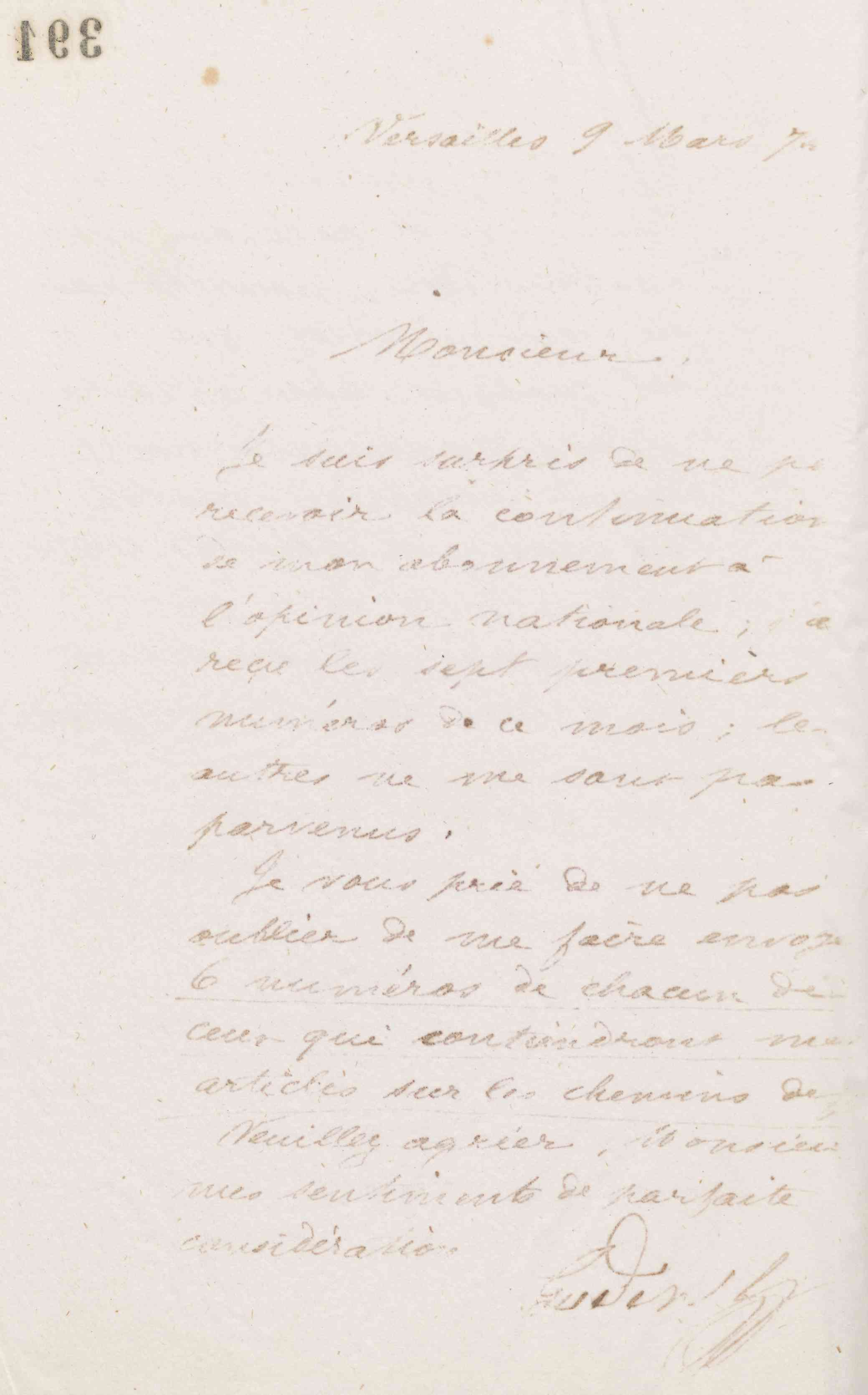 Jean-Baptiste André Godin au journal L'Opinion nationale, 9 mars 1874
