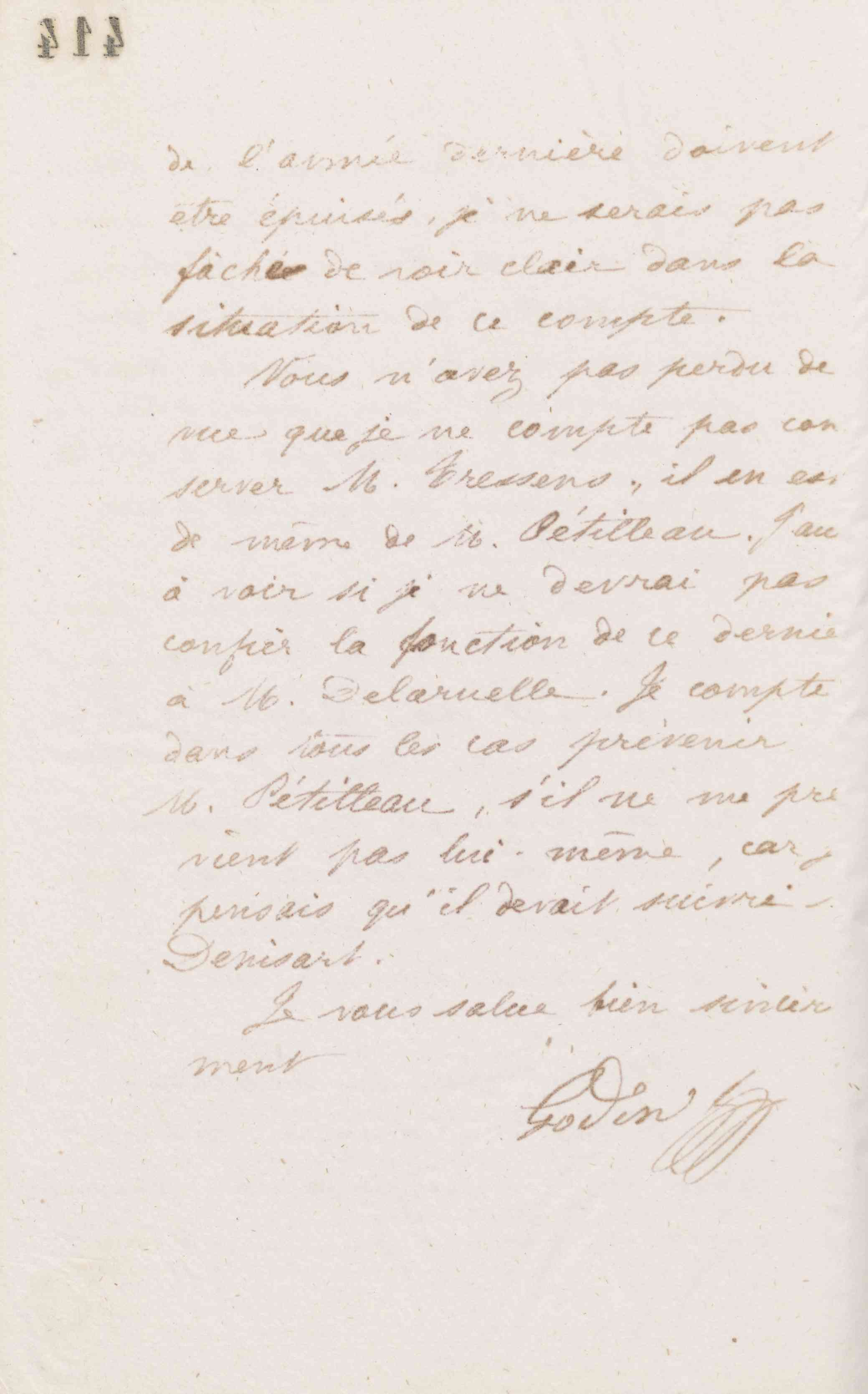 Jean-Baptiste André Godin à monsieur Taupier, 16 mars 1874