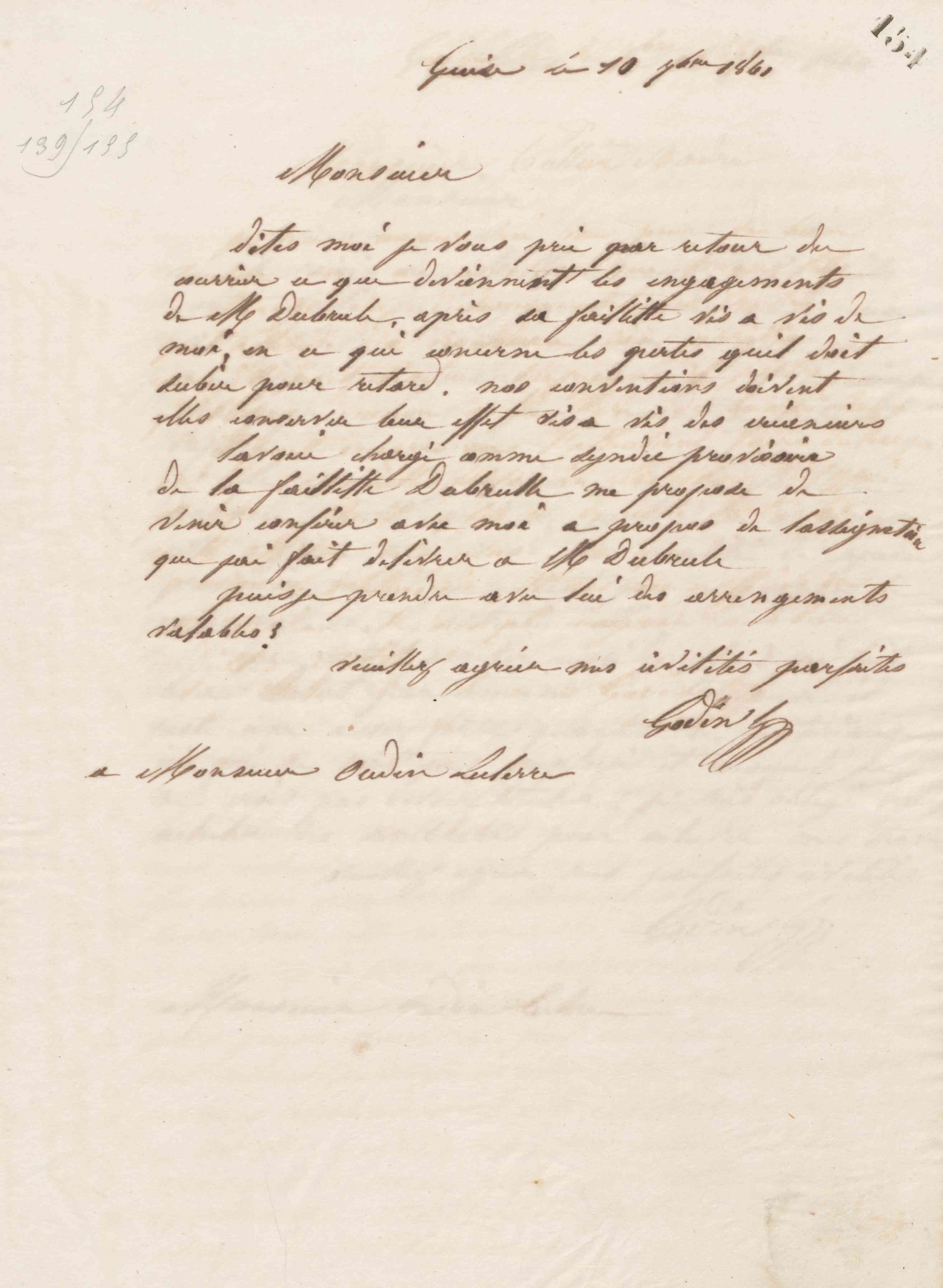 Jean-Baptiste André Godin à Louis Oudin-Leclère, 10 septembre 1861