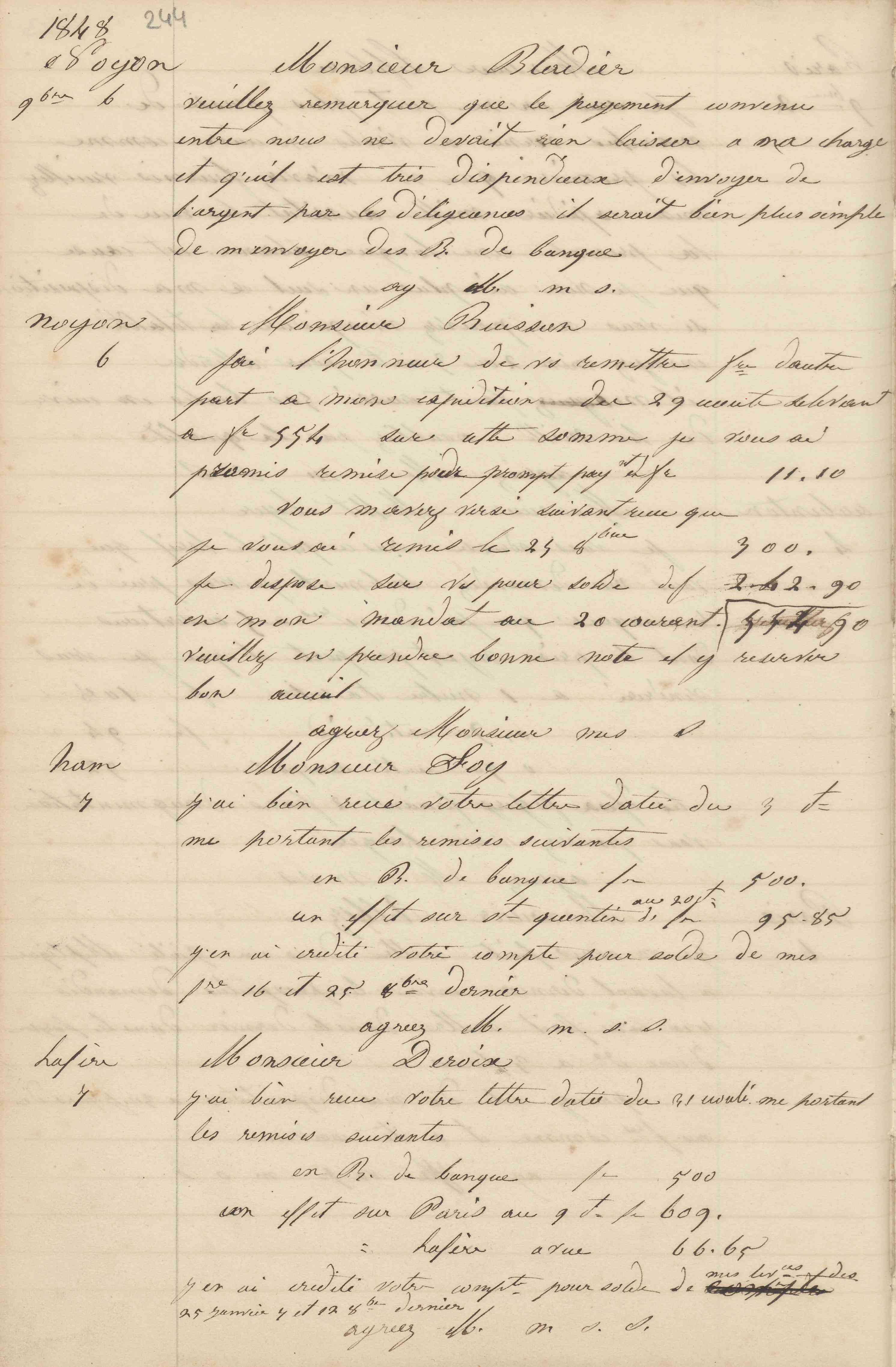 Jean-Baptiste André Godin à monsieur Buisson cadet, 6 novembre 1848
