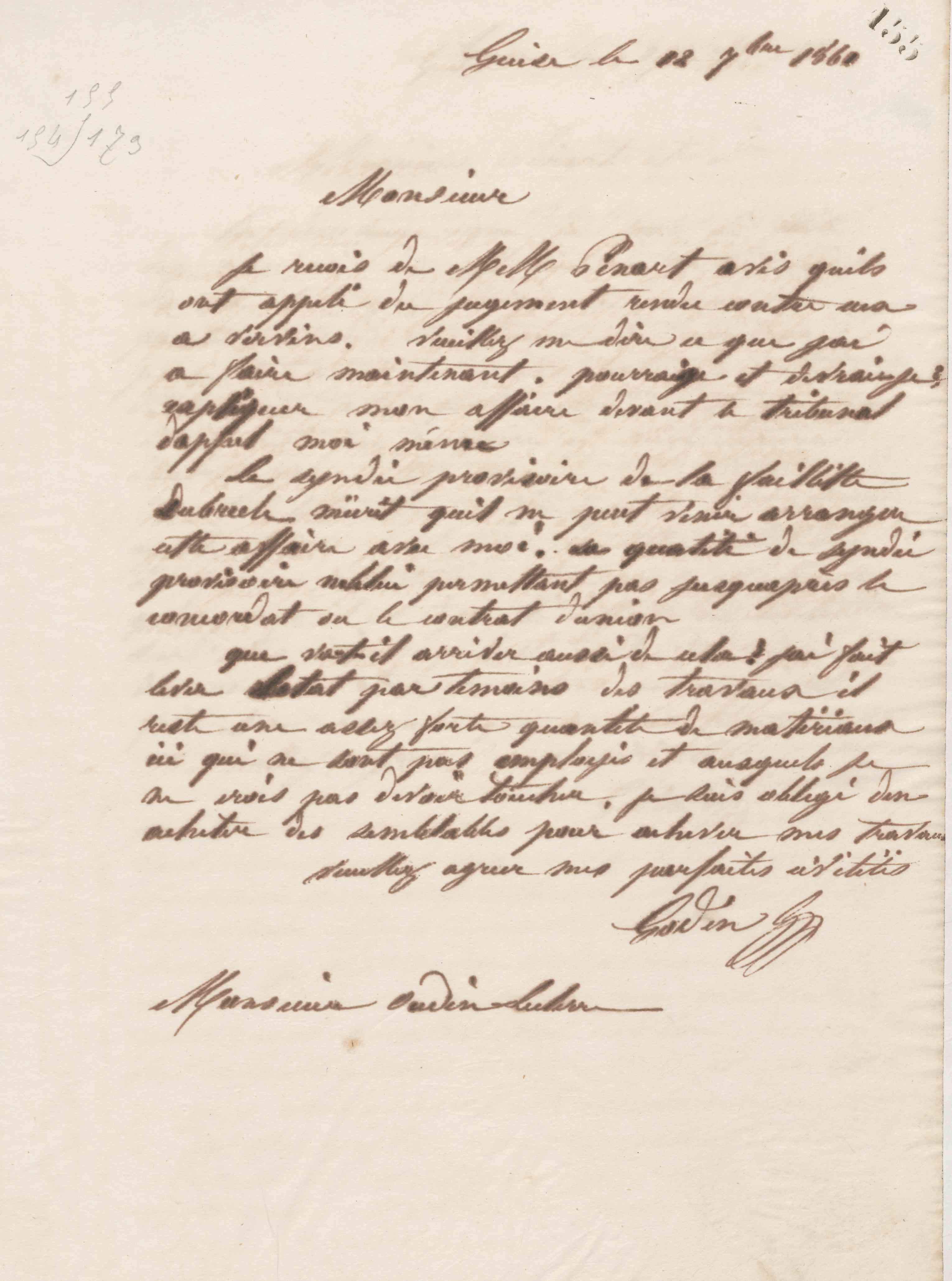 Jean-Baptiste André Godin à Louis Oudin-Leclère, 12 septembre 1861
