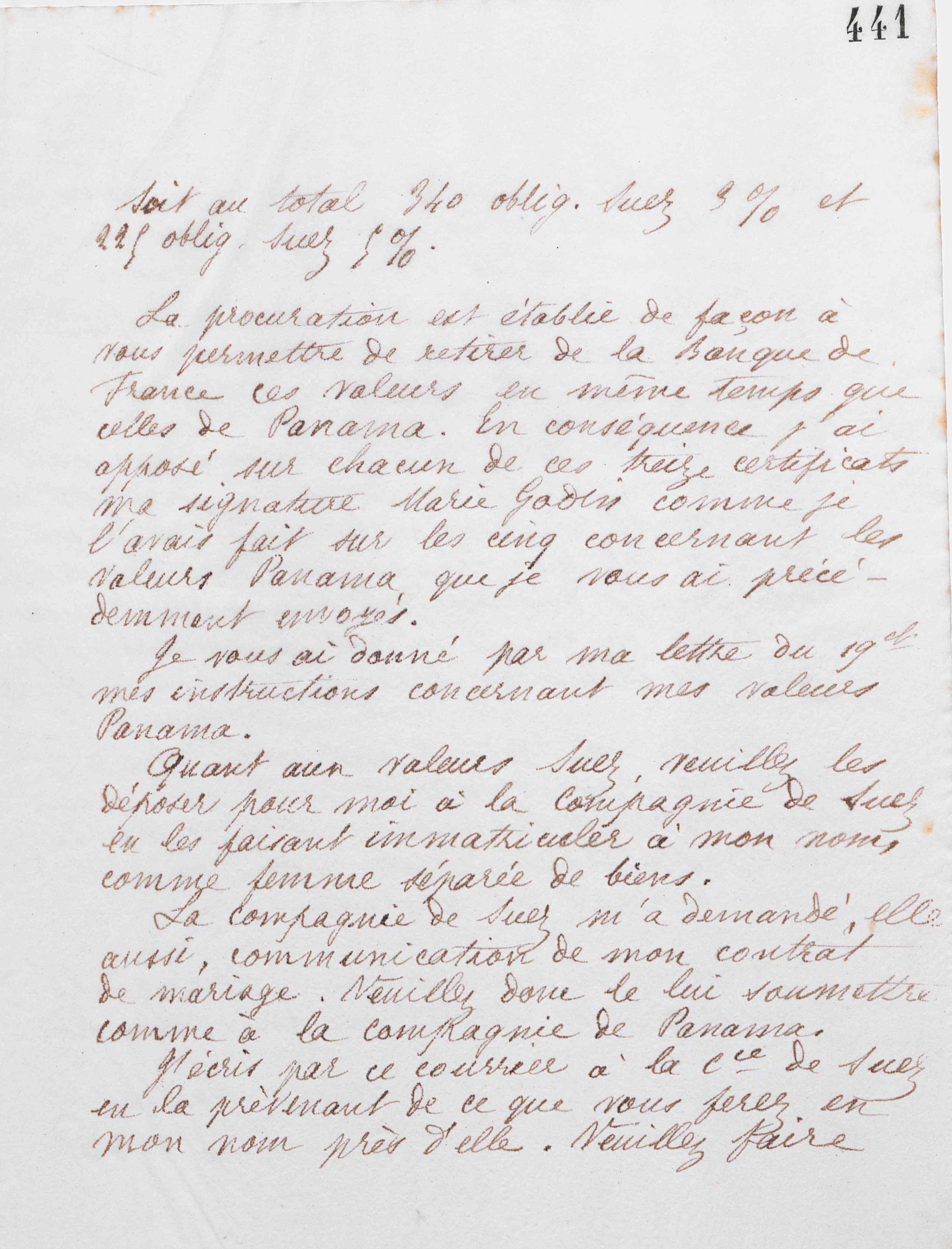 Marie Moret à Offroy et Cie, 26 janvier 1887