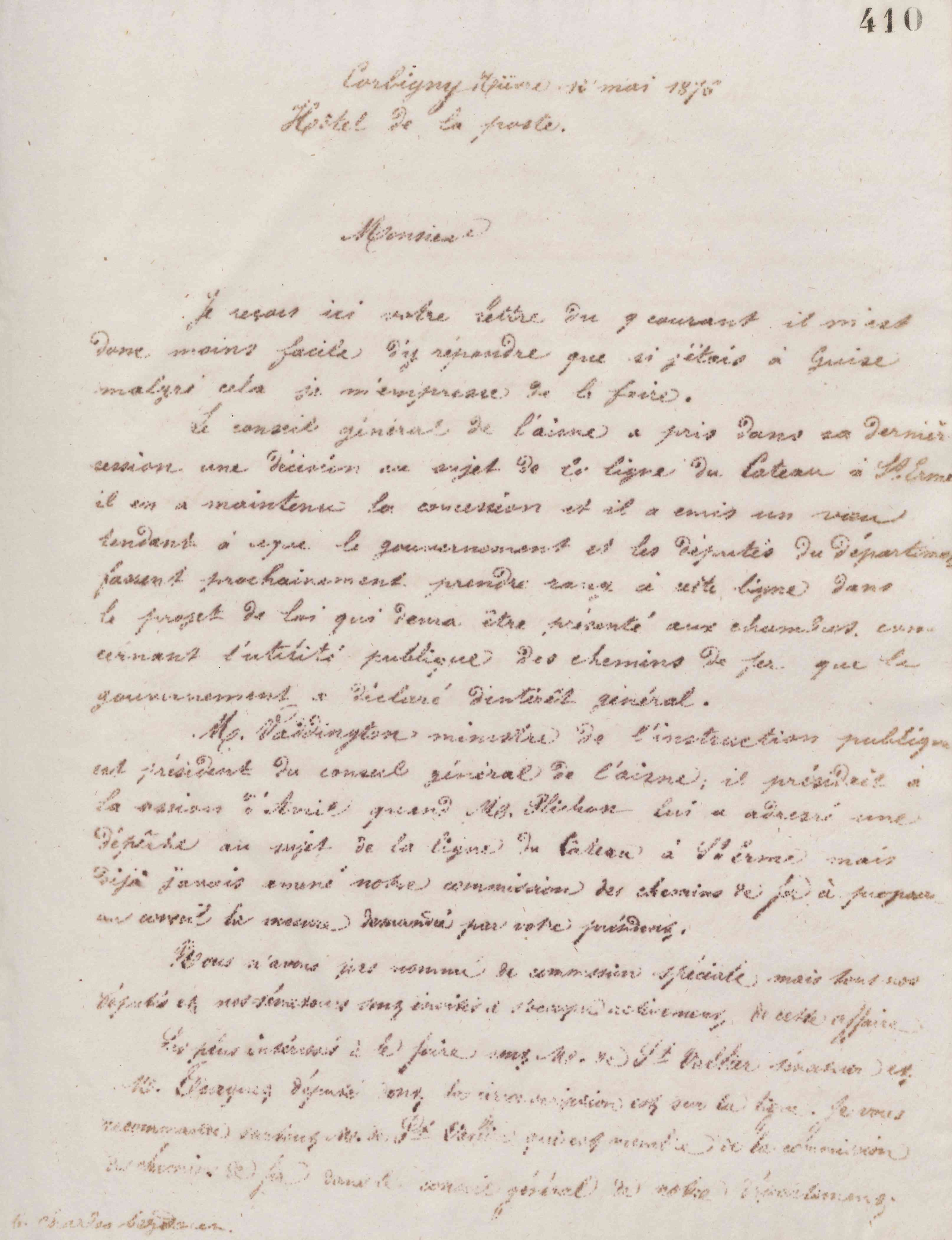 Jean-Baptiste André Godin à Charles Seydoux, 12 mai 1876