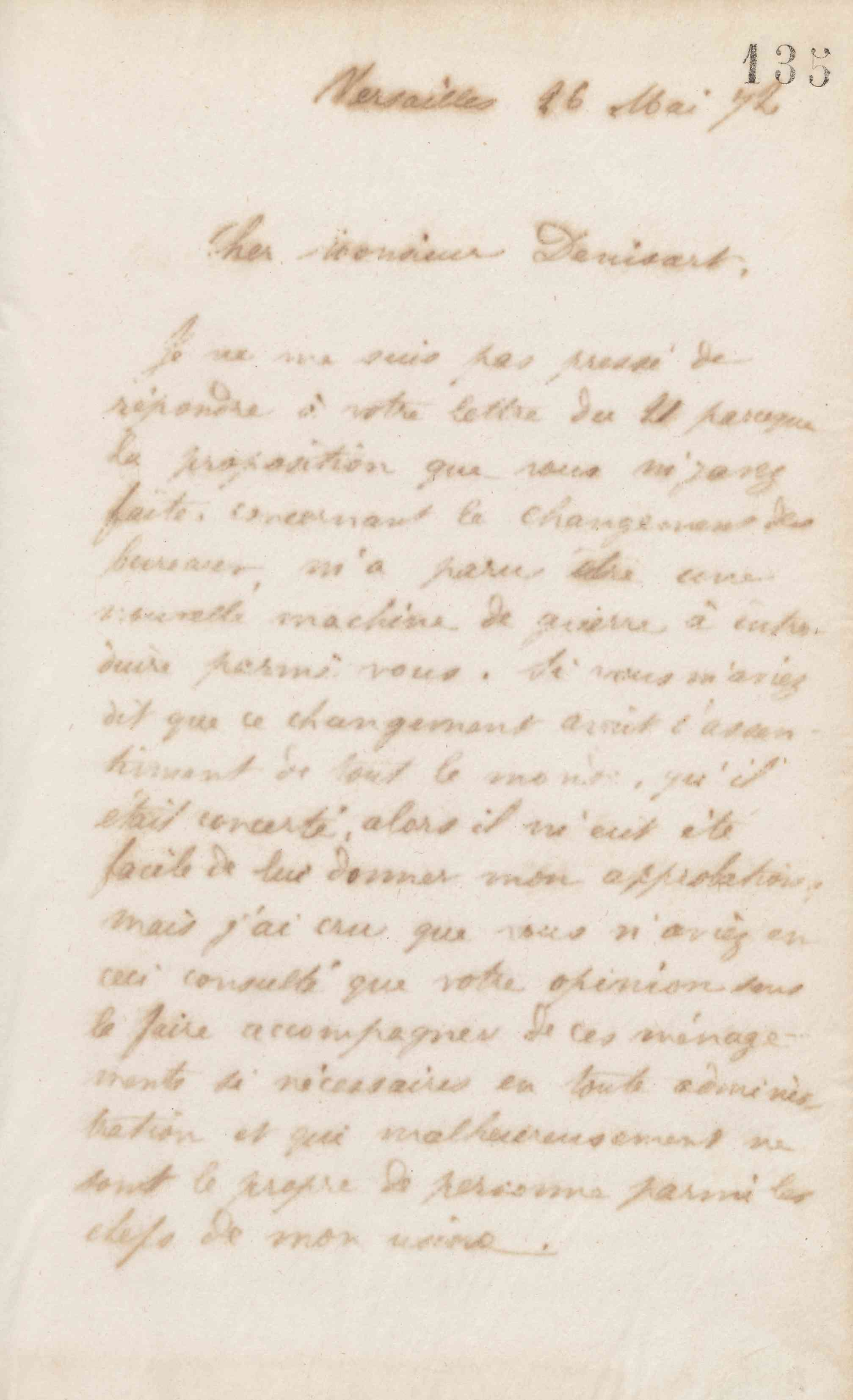 Jean-Baptiste André Godin à Alfred Denisart, 26 mai 1872
