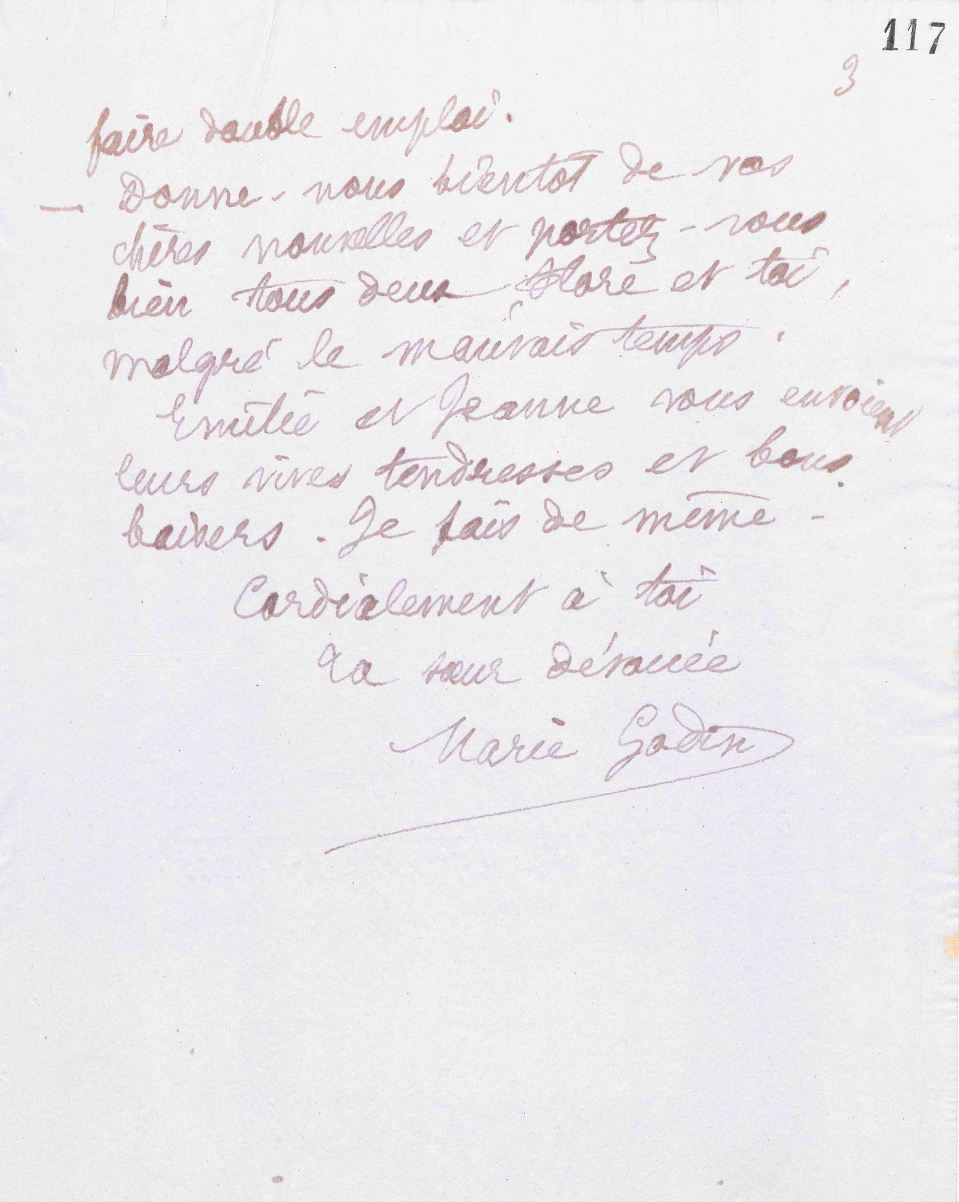 Marie Moret à Amédée Moret, 30 septembre 1889