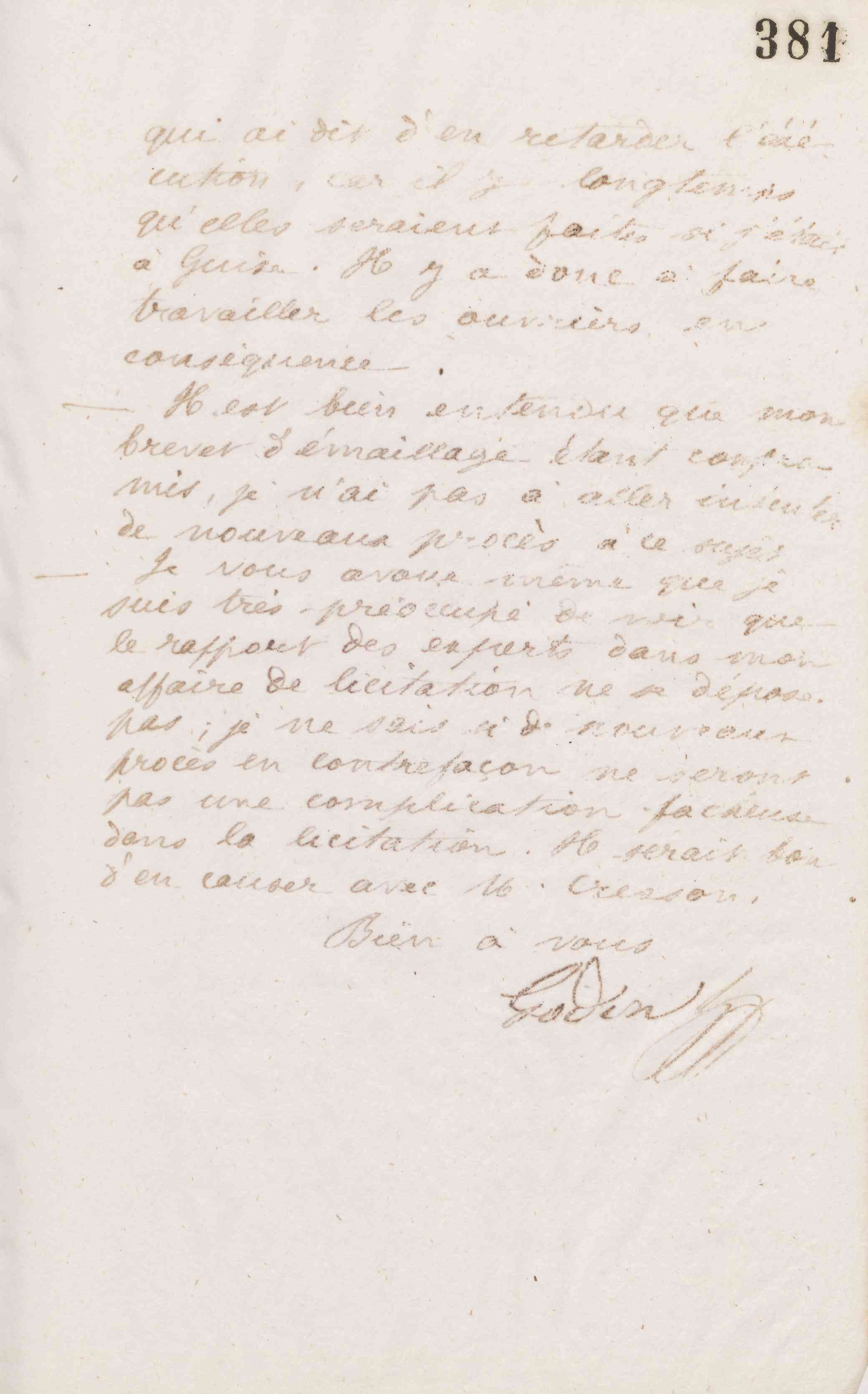 Jean-Baptiste André Godin à Alphonse Grebel, 6 mars 1874