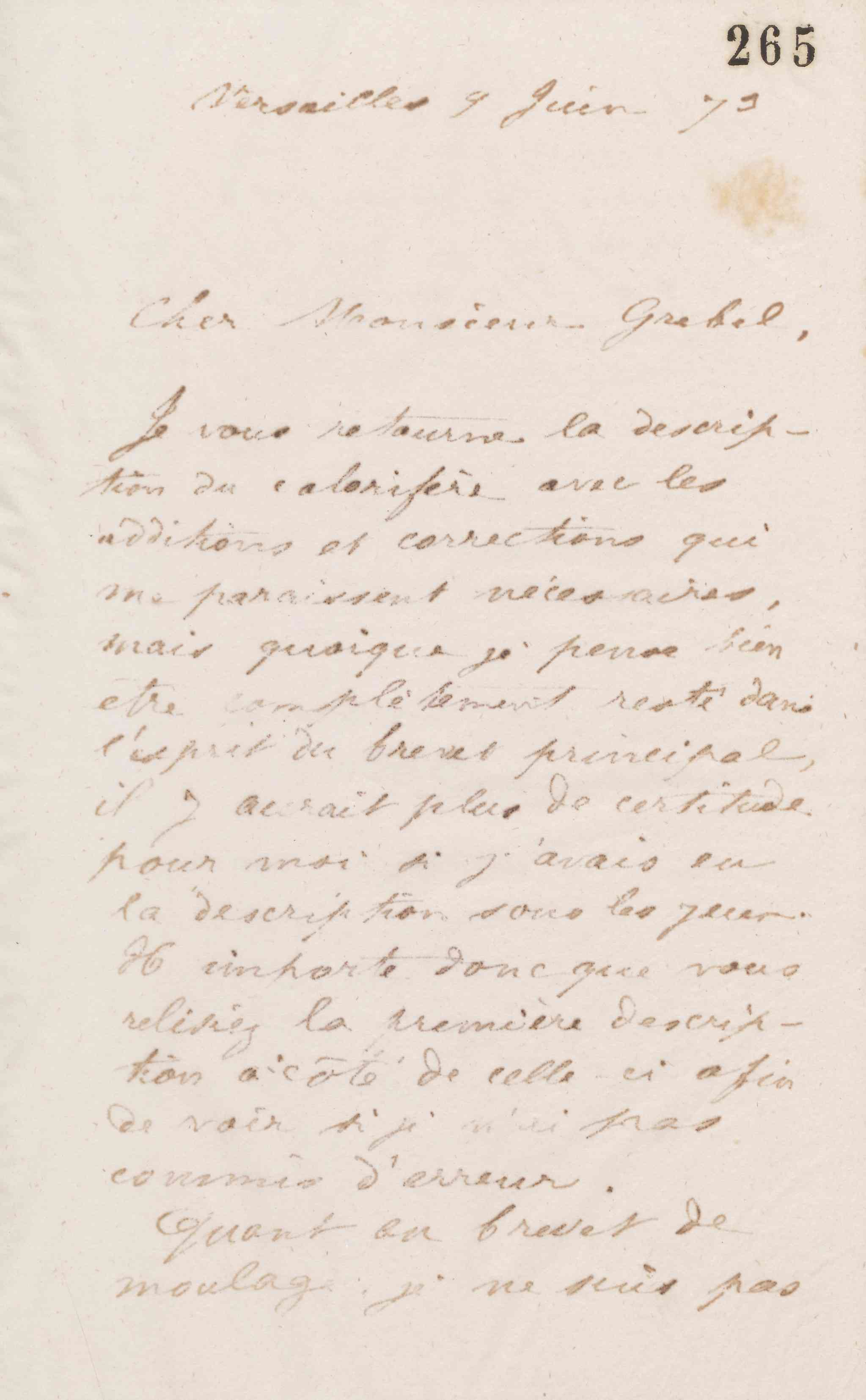 Jean-Baptiste André Godin à Alphonse Grebel, 9 juin 1873 Jean-Baptiste André Godin à Alphonse Grebel, 9 juin 1873