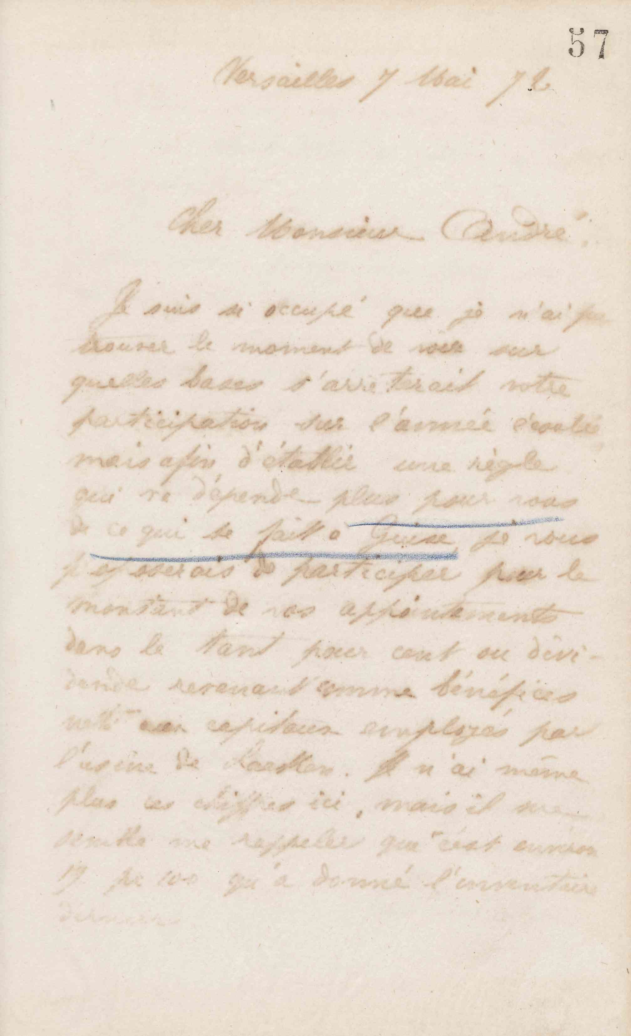 Jean-Baptiste André Godin à Eugène André, 7 mai 1872