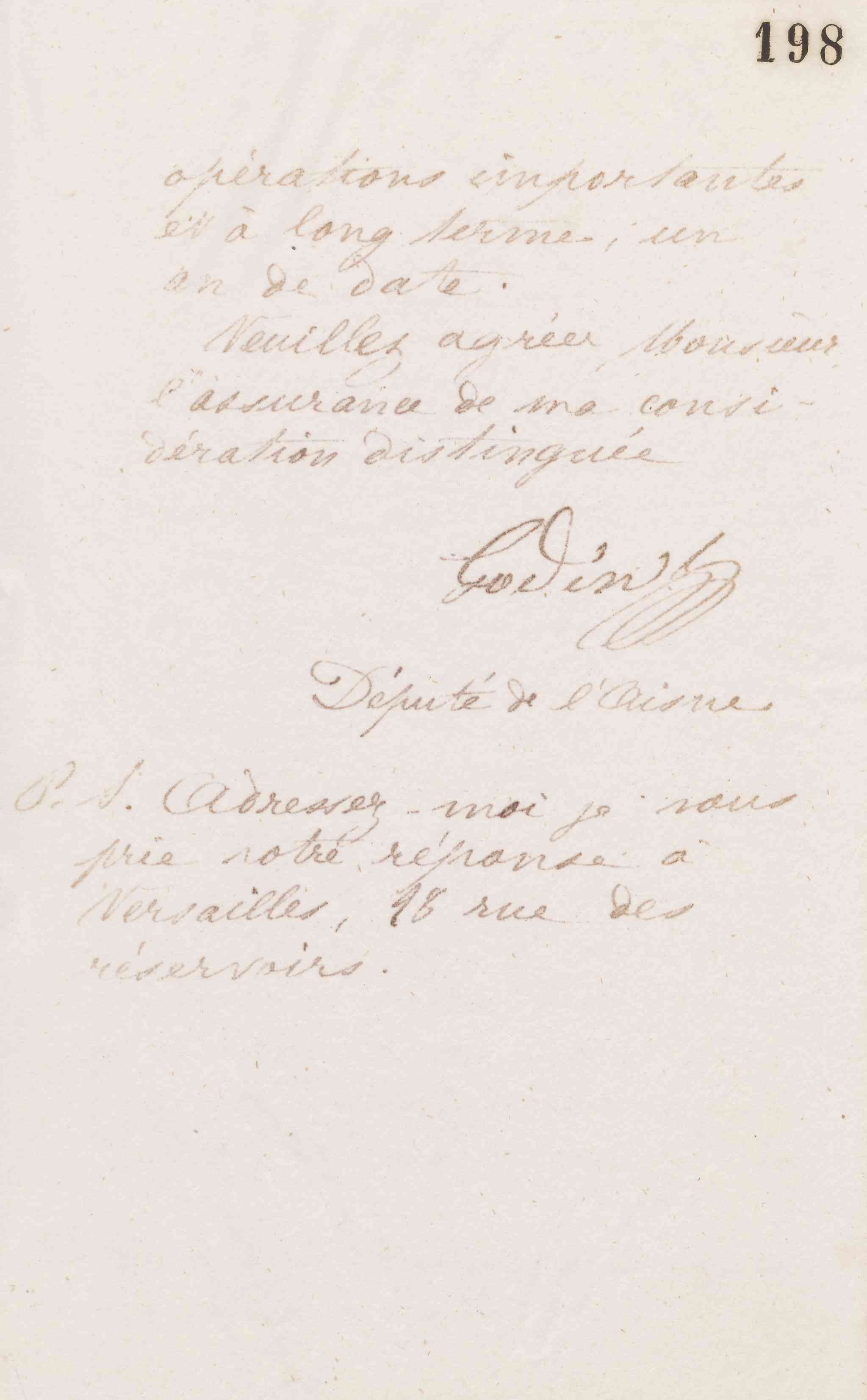 Jean-Baptiste André Godin à A. Jouin et Cie, 9 janvier 1874