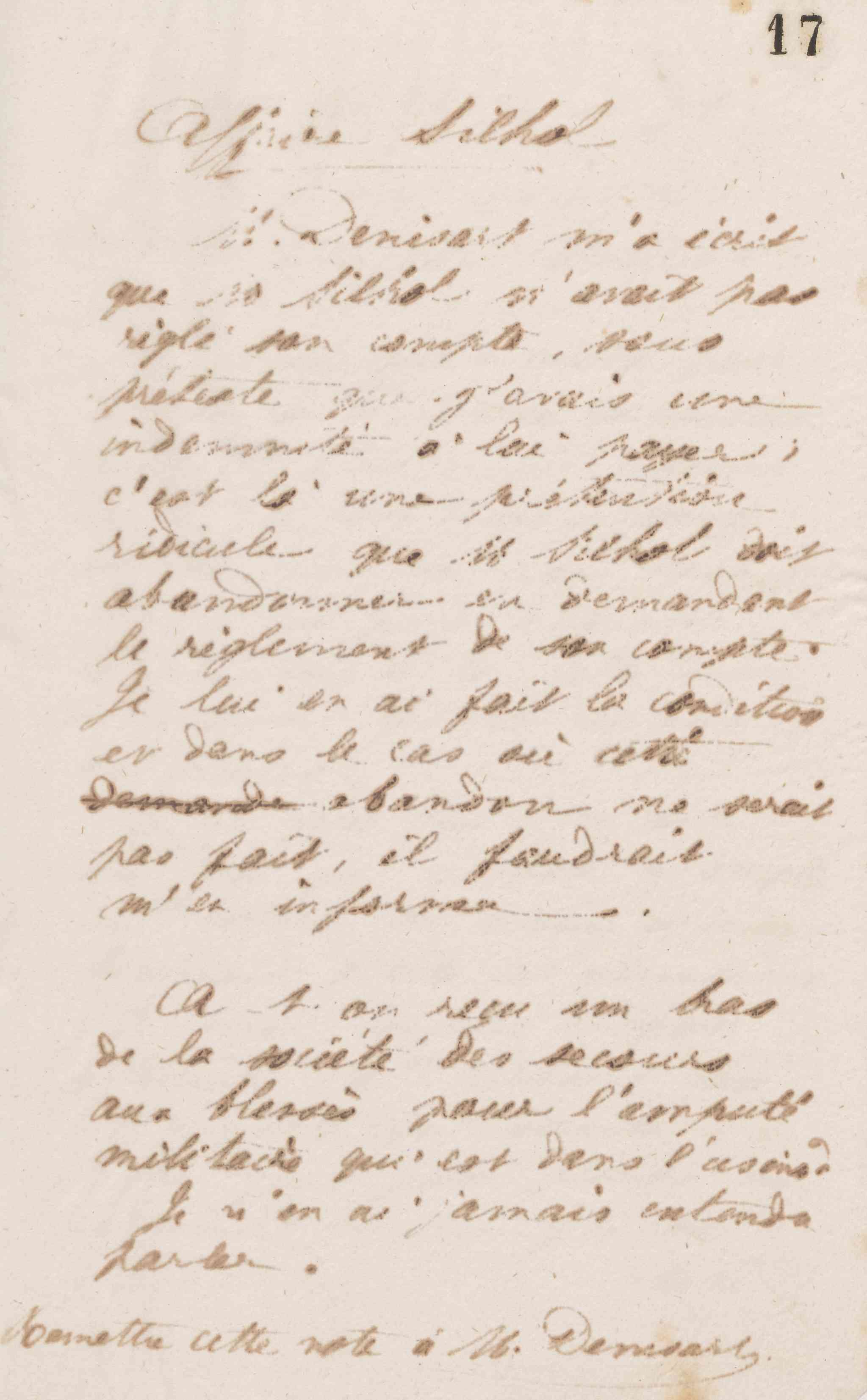 Jean-Baptiste André Godin à Alfred Denisart, vers le 19 janvier 1873
