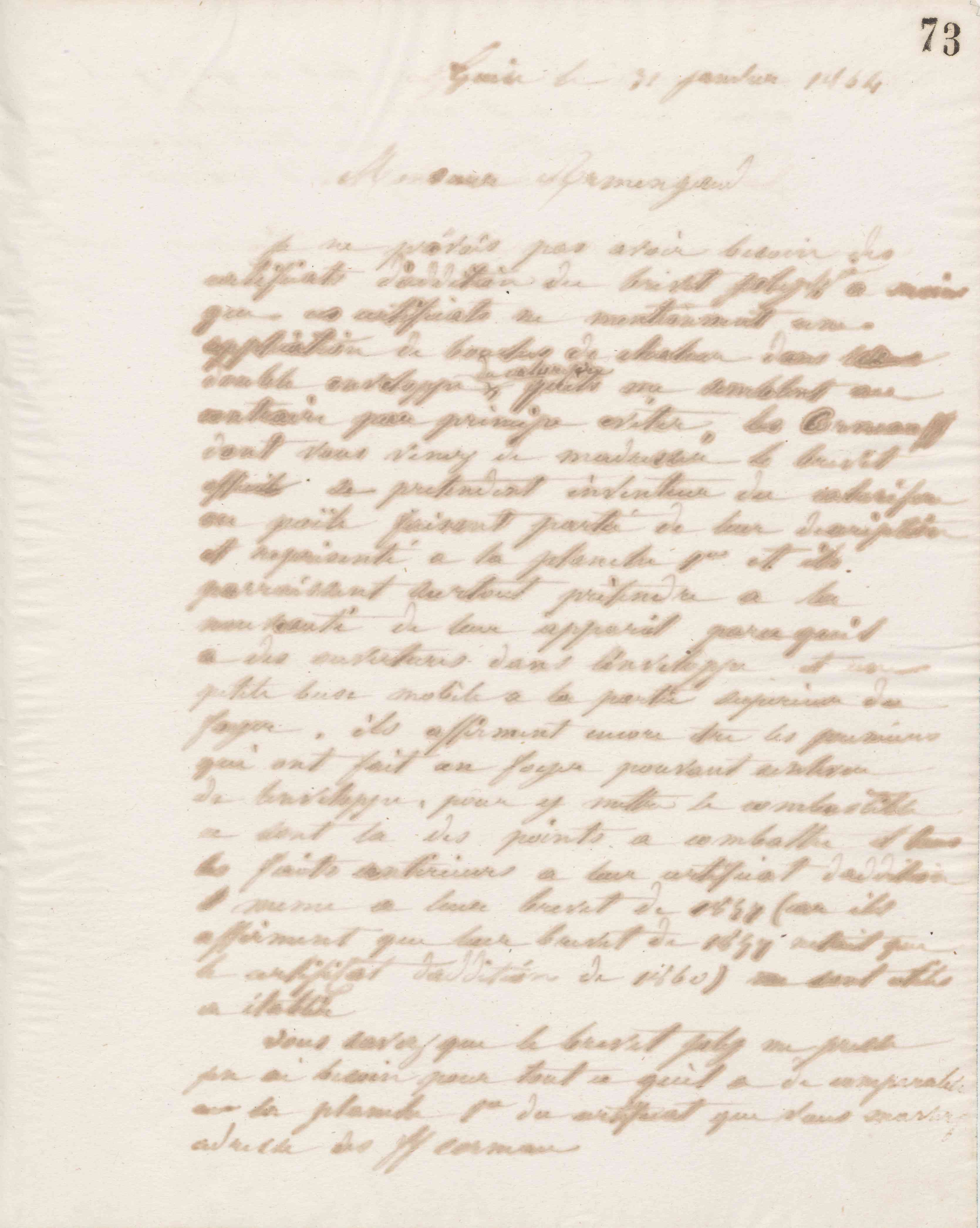 Jean-Baptiste André Godin à Charles Armengaud, 31 janvier 1864 Jean-Baptiste André Godin à Charles Armengaud, 31 janvier 1864