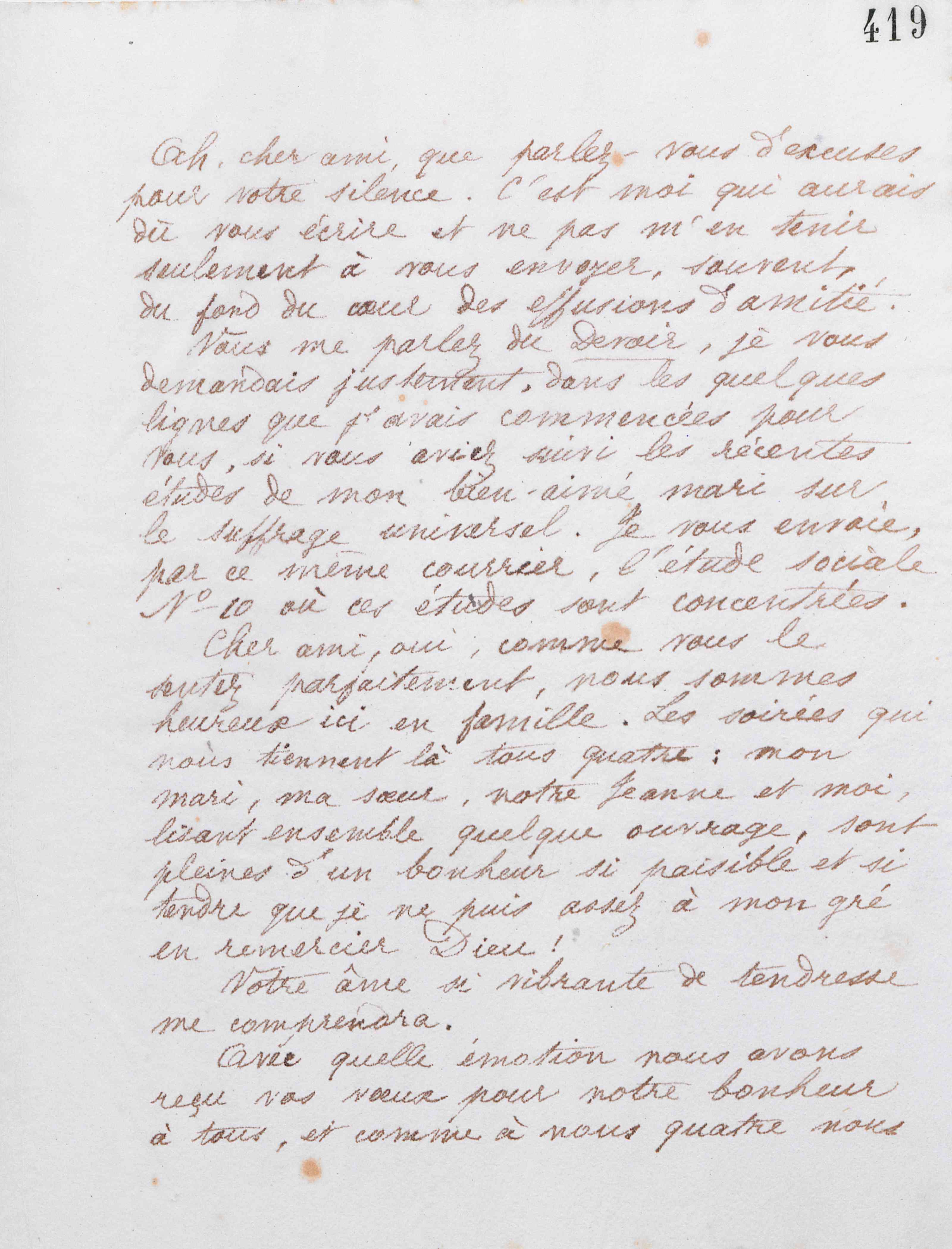 Marie Moret à Alexandre Tisserant, 27 décembre 1886