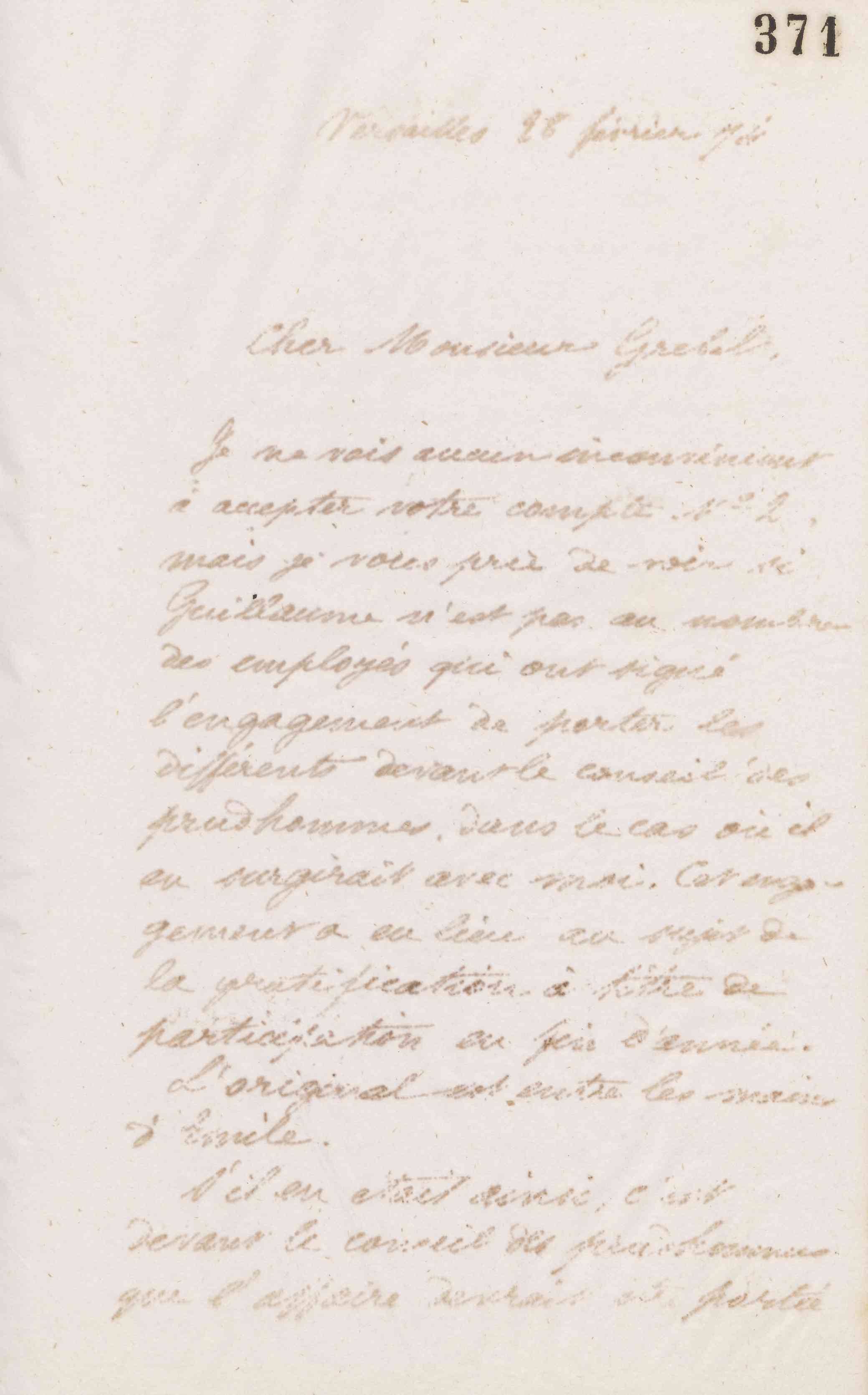Jean-Baptiste André Godin à Alphonse Grebel, 28 février 1874 Jean-Baptiste André Godin à Alphonse Grebel, 28 février 1874