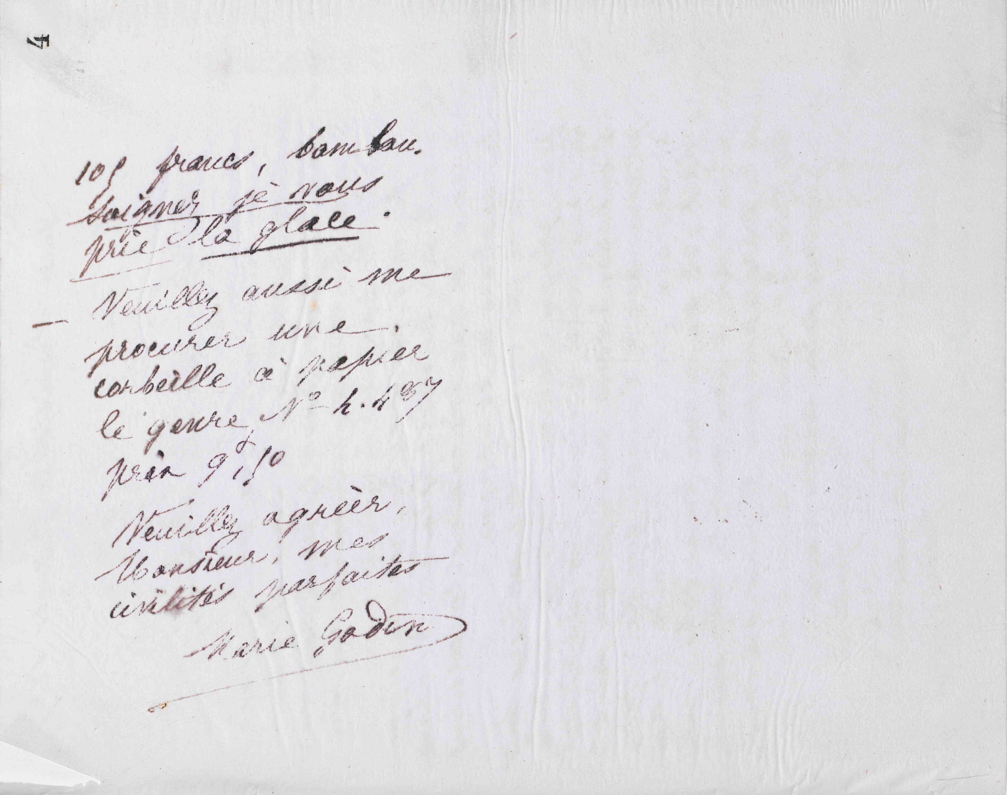Marie Moret à Paul Picot, 9 mars 1887