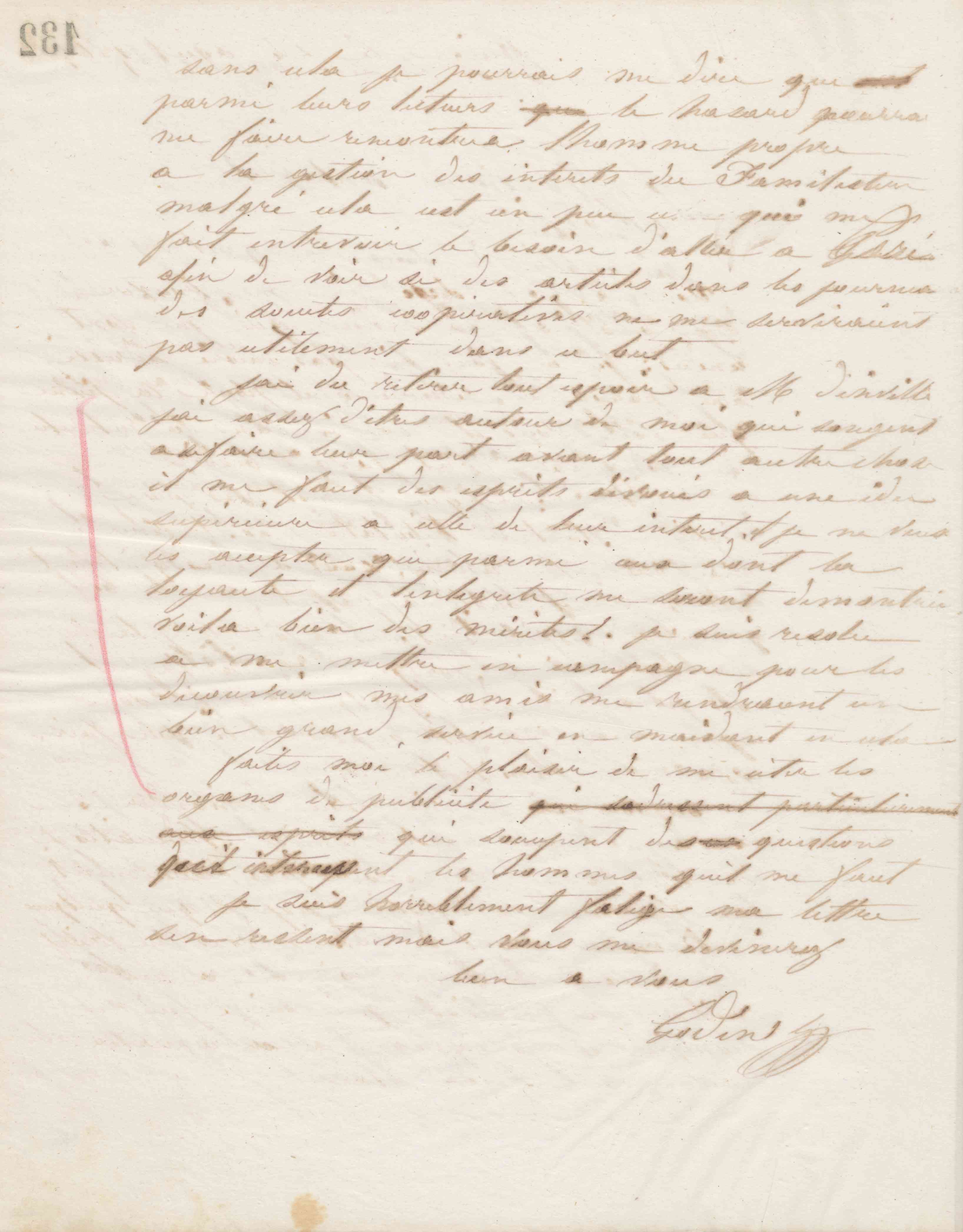 Jean-Baptiste André Godin à François Cantagrel, 22 août 1865