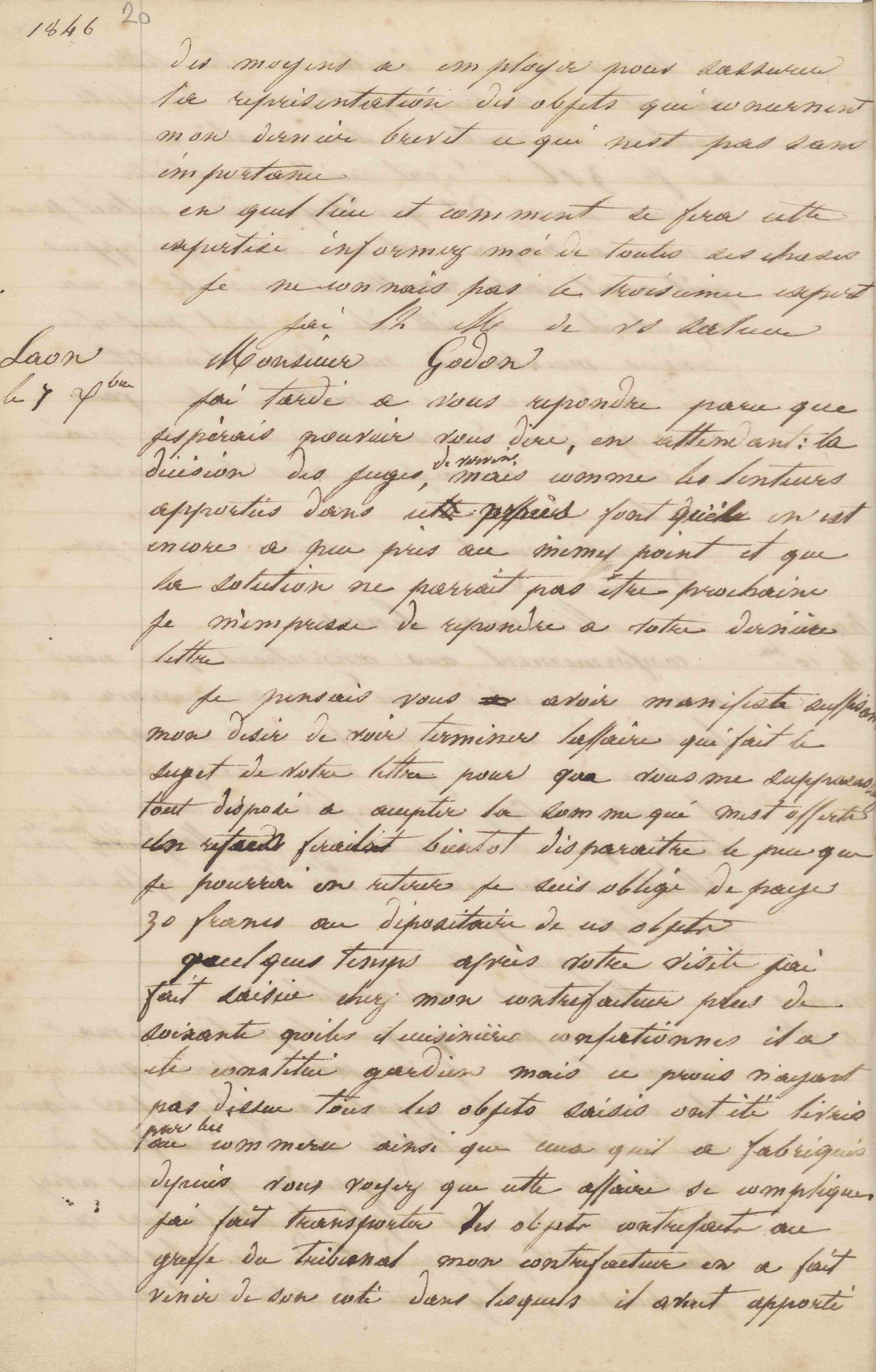 Jean-Baptiste André Godin à Louis Oudin-Leclère, 5 décembre 1846 Jean-Baptiste André Godin à Louis Oudin-Leclère, 5 décembre 1846