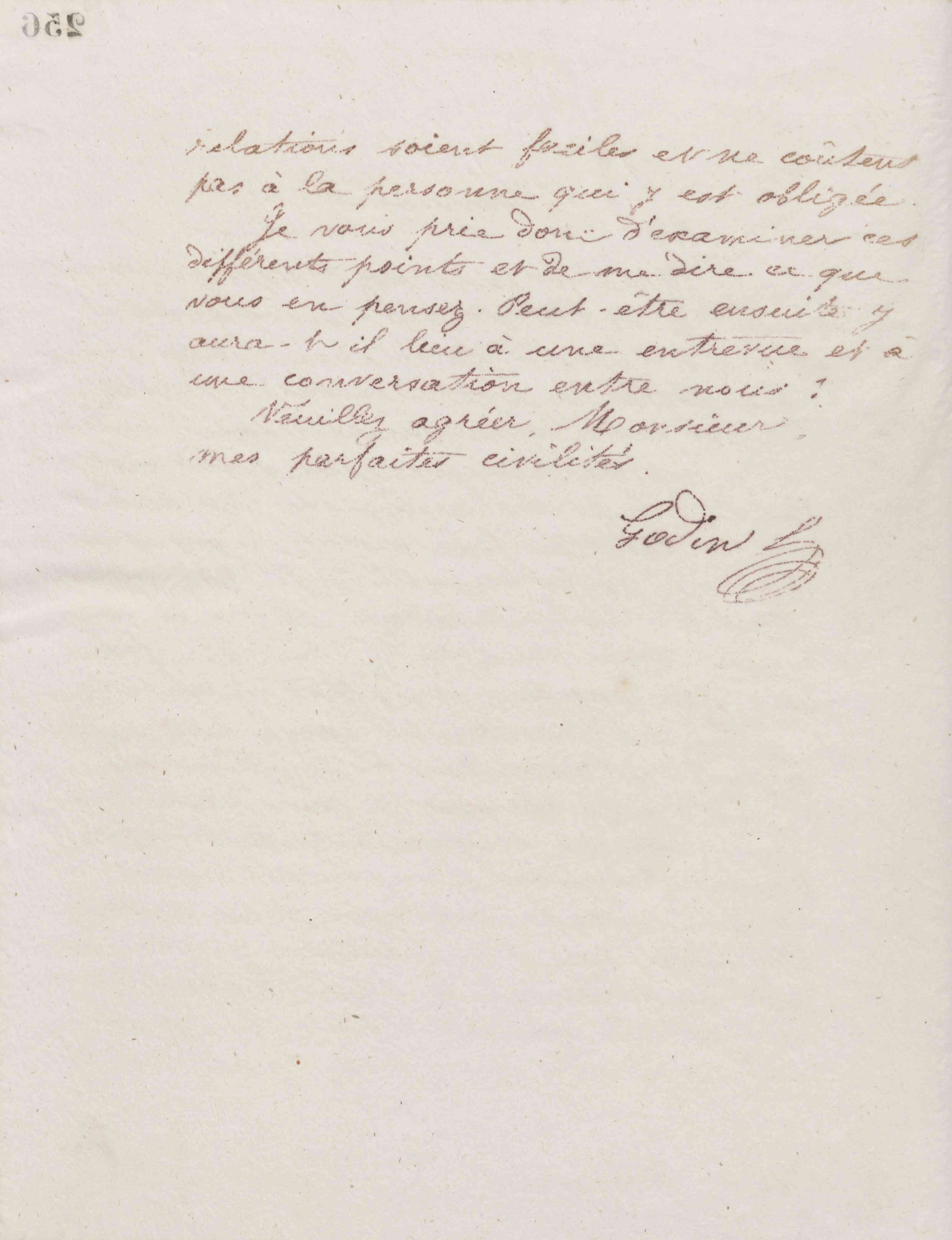 Jean-Baptiste André Godin à monsieur Parrot, 15 février 1876