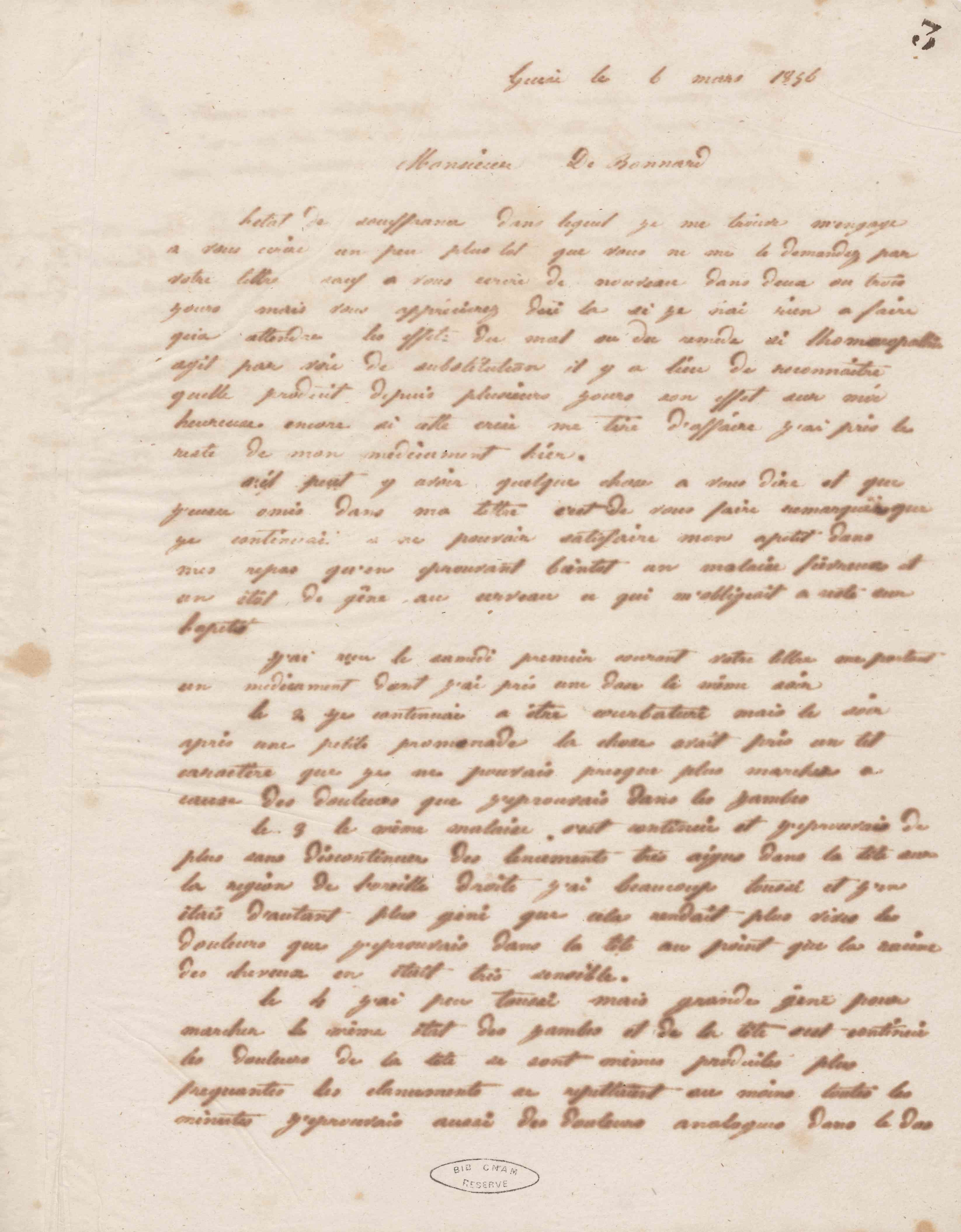 Jean-Baptiste André Godin à Arthur de Bonnard, 6 mars 1856