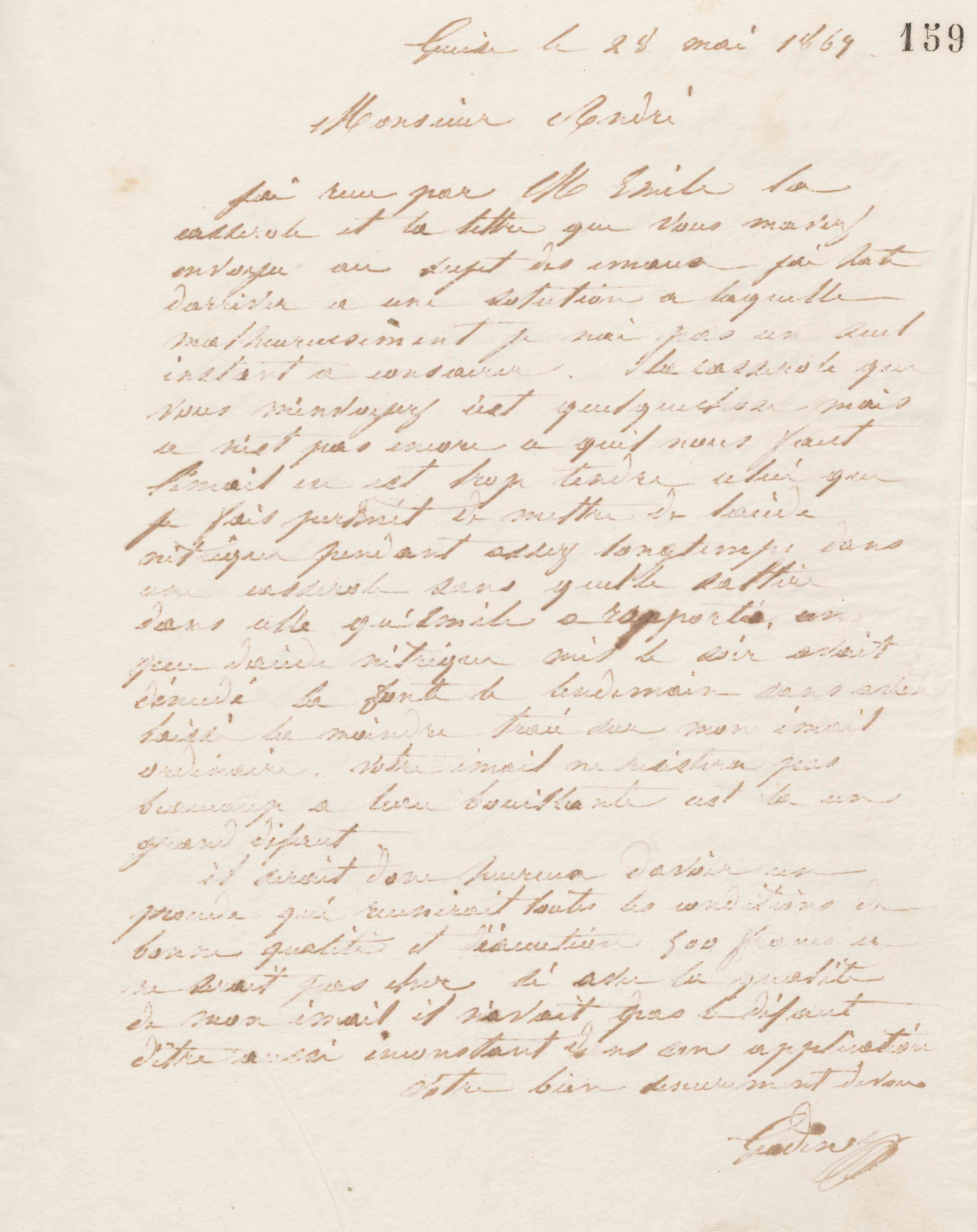 Jean-Baptiste André Godin à Eugène André, 28 mai 1867