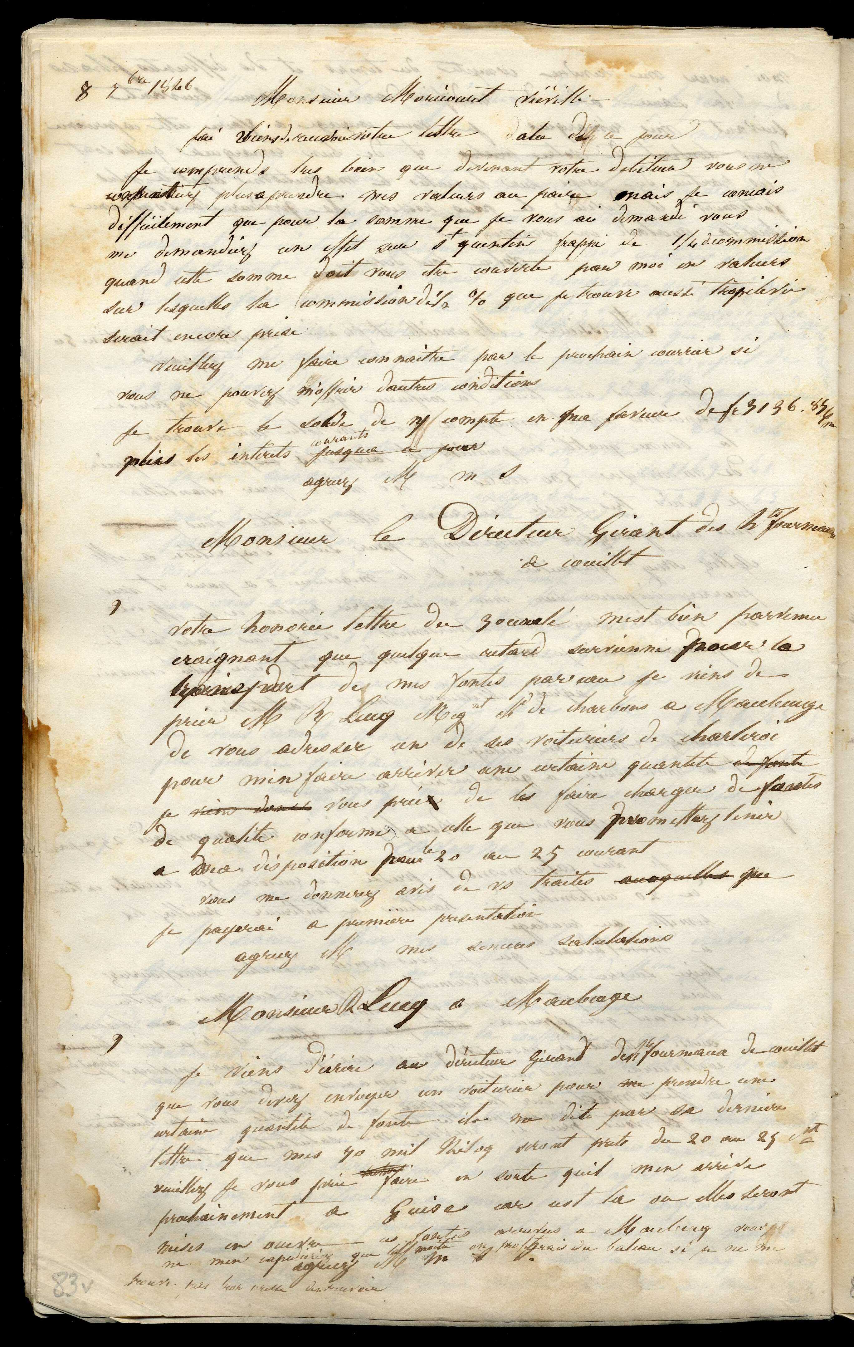 Jean-Baptiste André Godin à monsieur Lucq, 9 [septembre 1846]