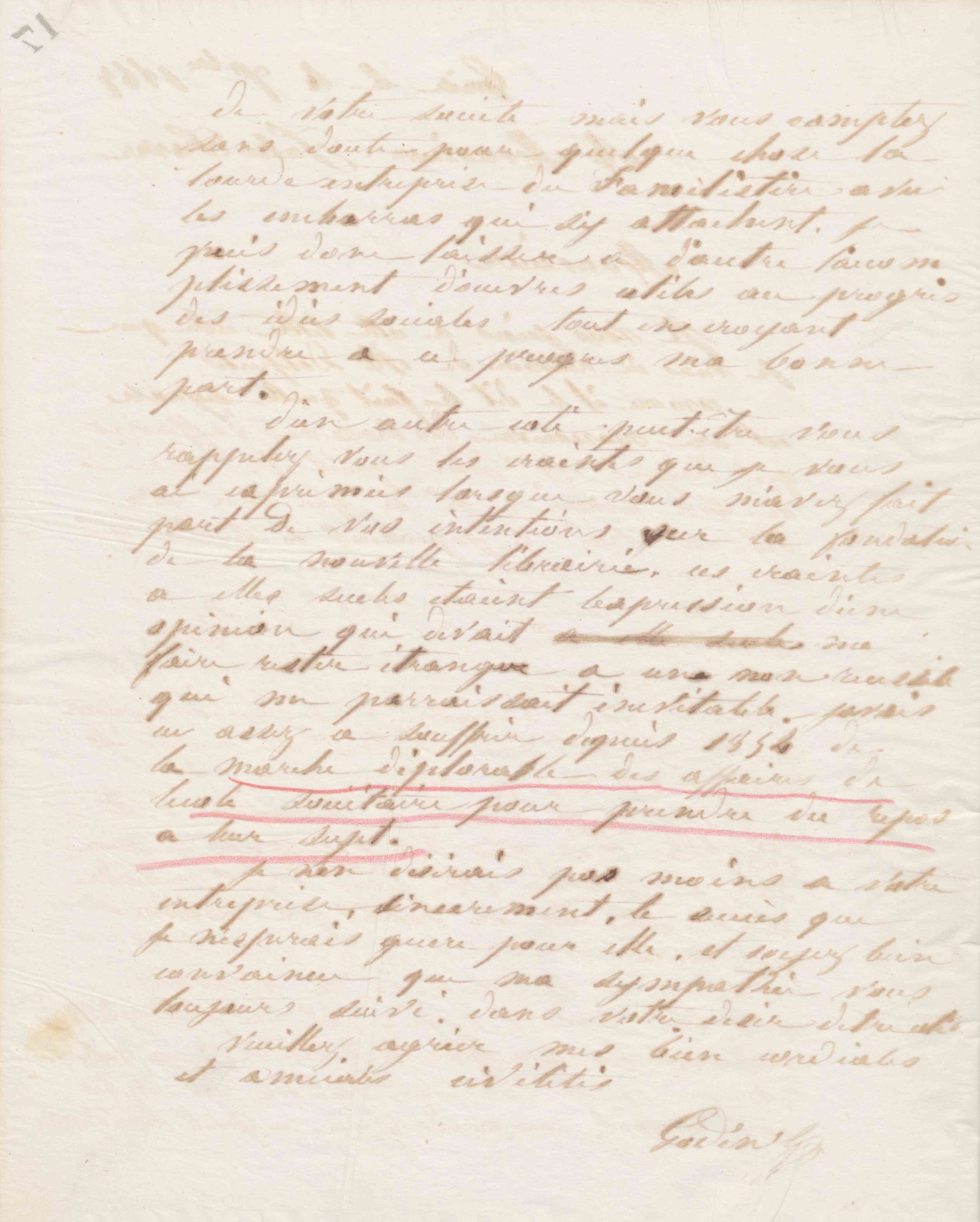 Jean-Baptiste André Godin à François Barrier, 27 novembre 1867