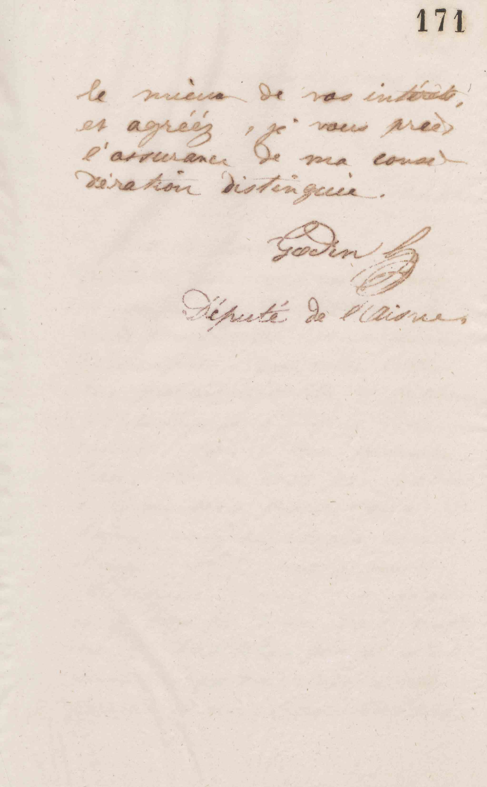 Jean-Baptiste André Godin à Eugène André, 19 mars 1873