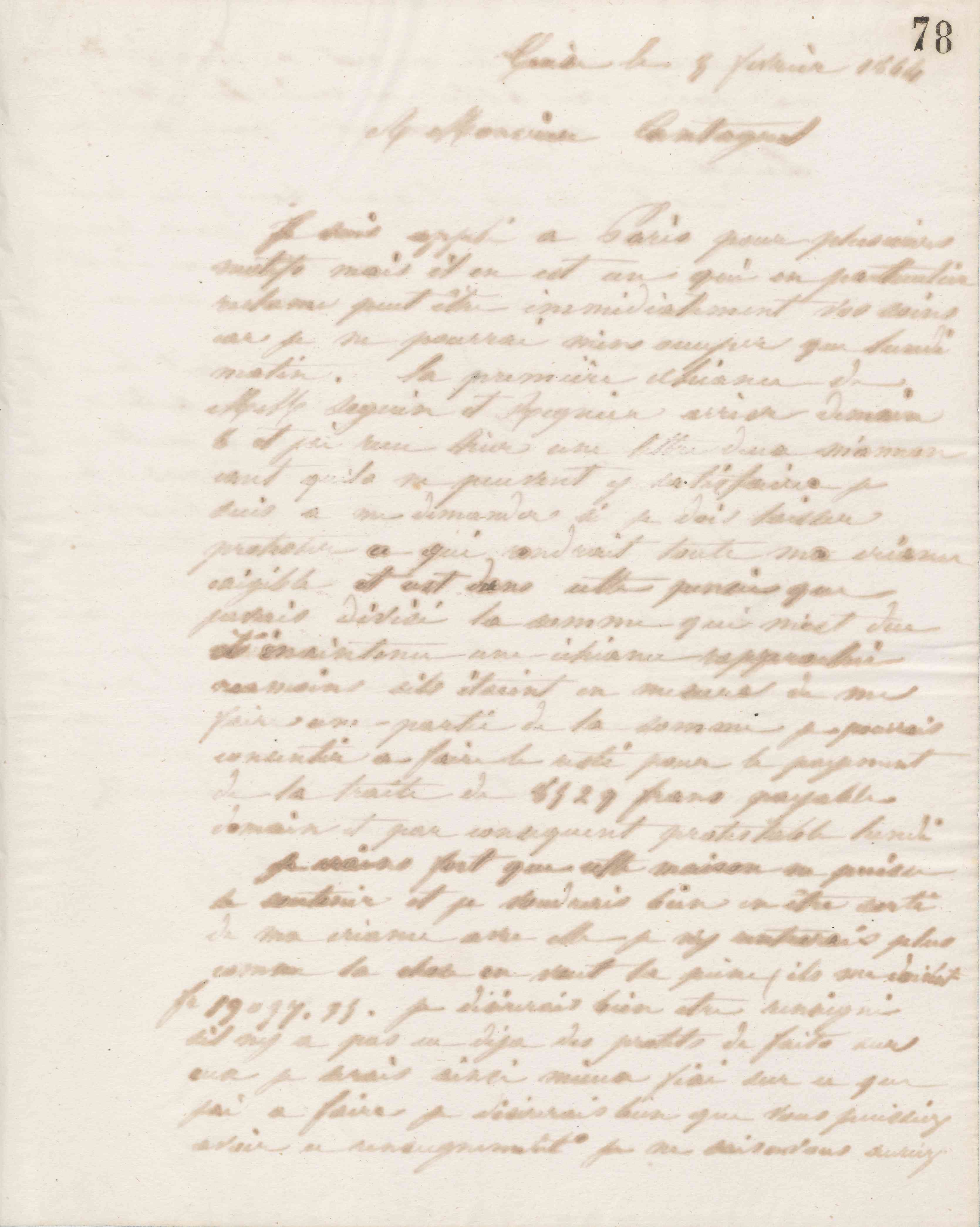 Jean-Baptiste André Godin à François Cantagrel, 5 février 1864