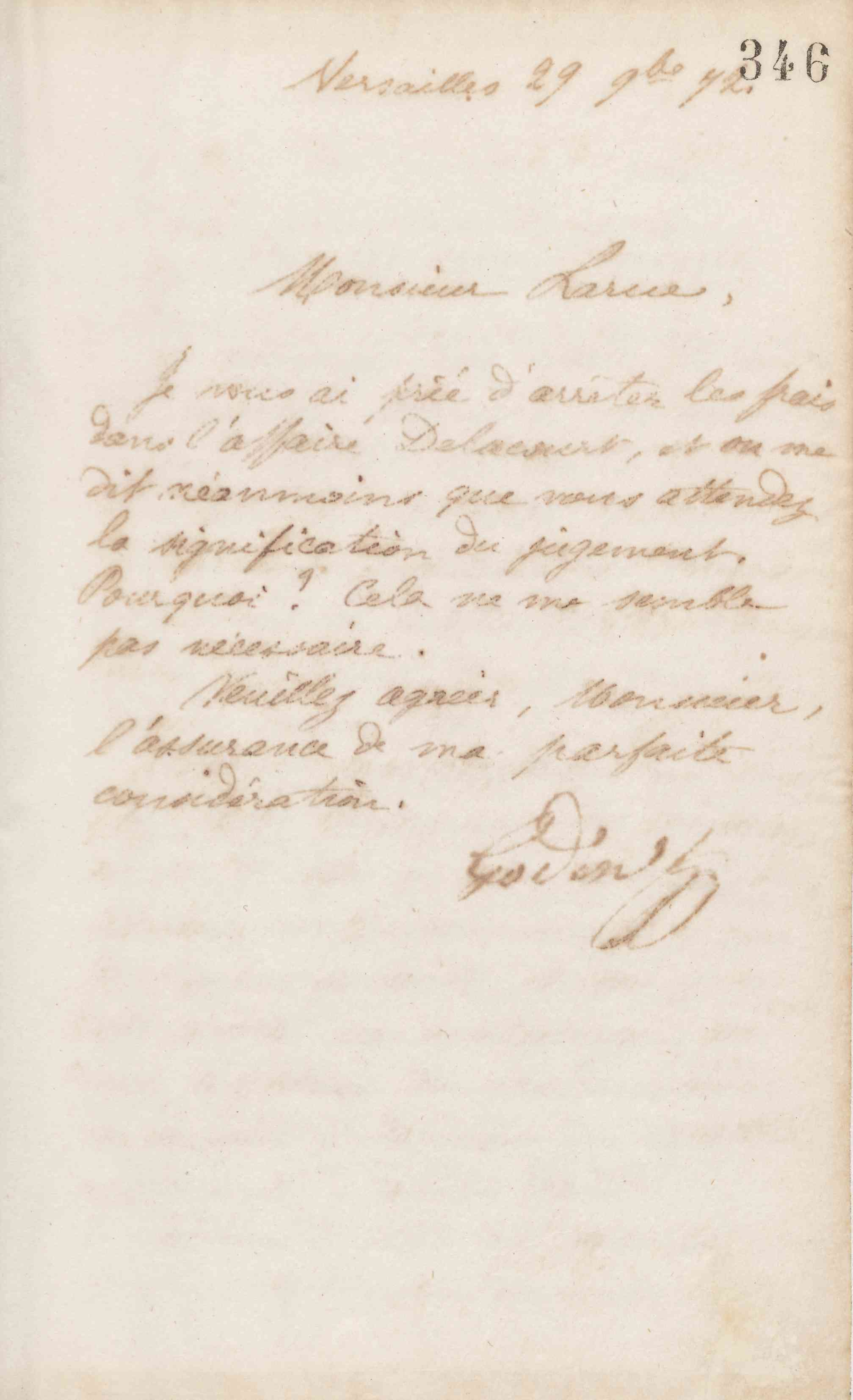 Jean-Baptiste André Godin à Édouard Larue, 29 novembre 1872