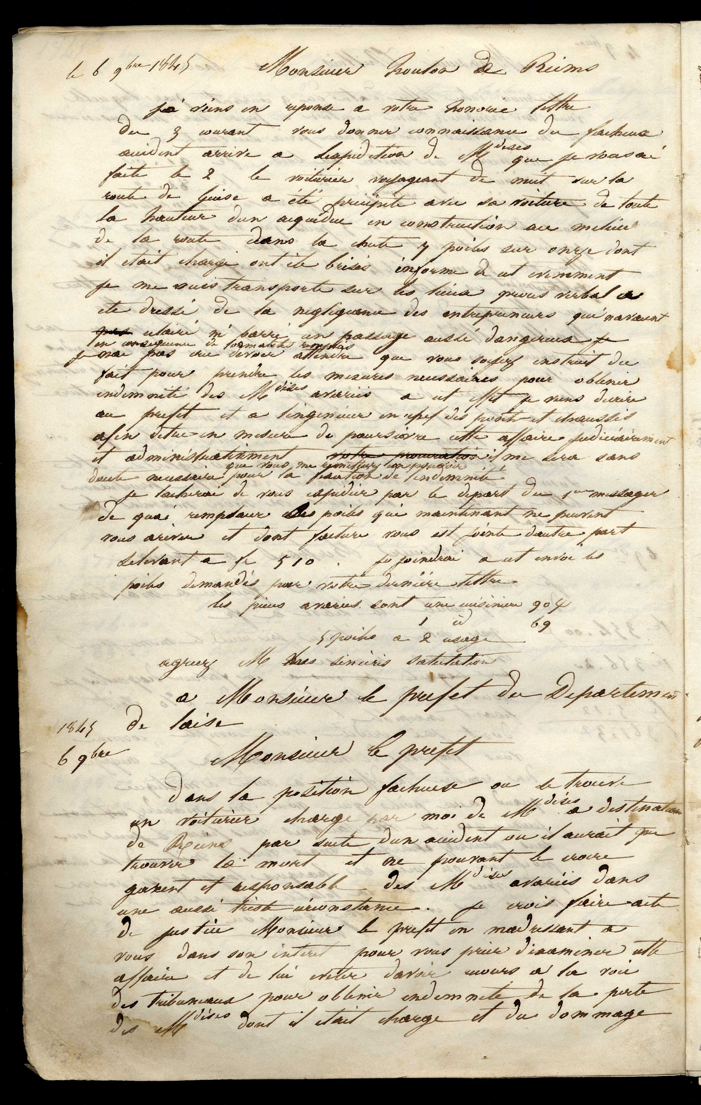 Jean-Baptiste André Godin à monsieur Houlon, 6 novembre 1845