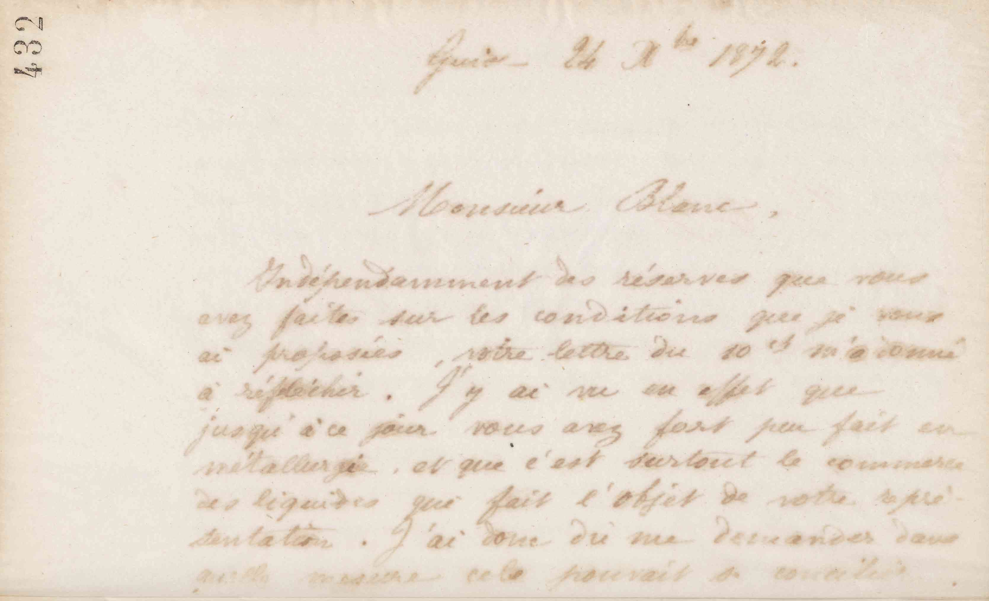 Jean-Baptiste André Godin à Gabriel Blanc, 24 décembre 1872