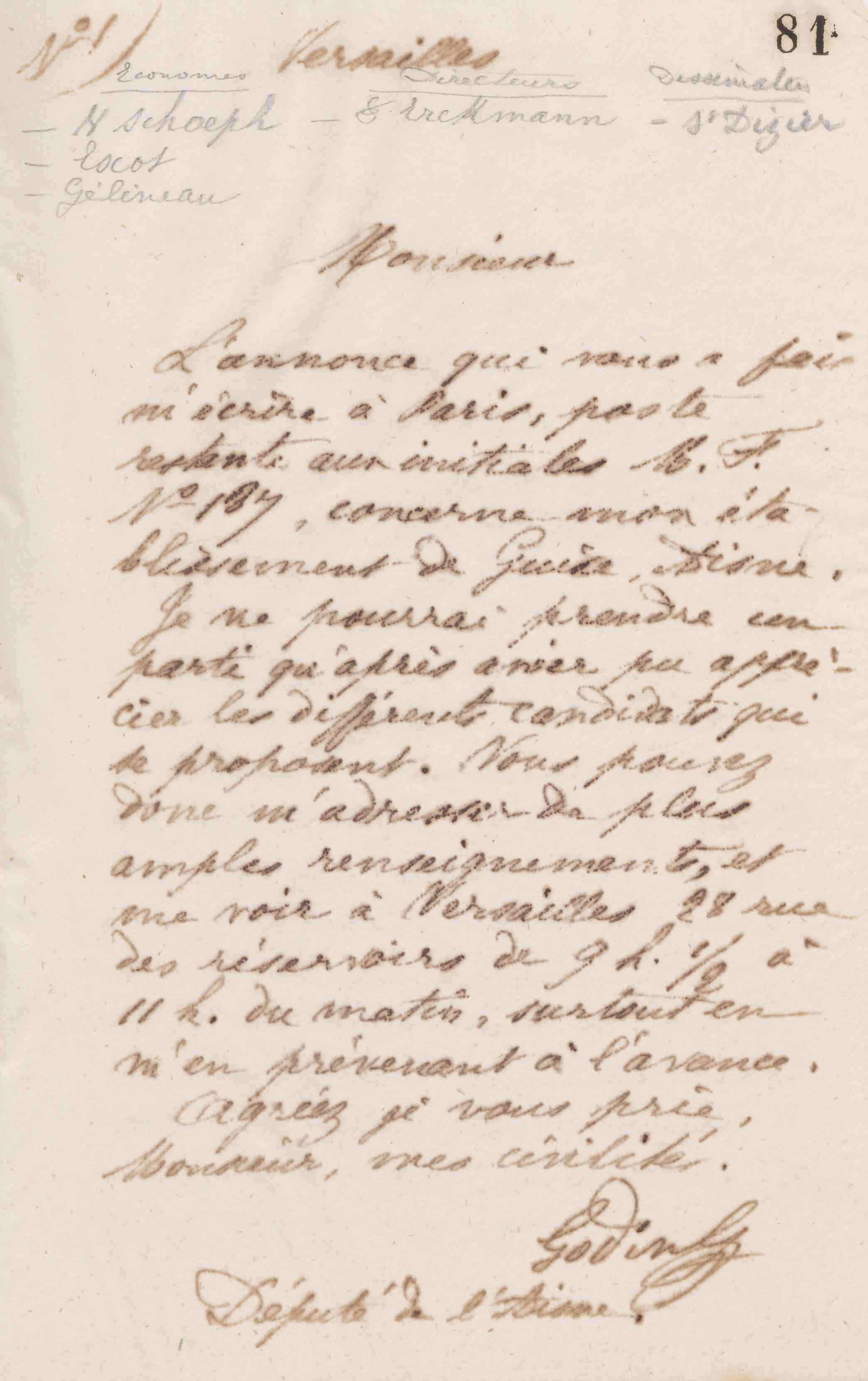 Jean-Baptiste André Godin à Alphonse Grebel, 15 février 1873