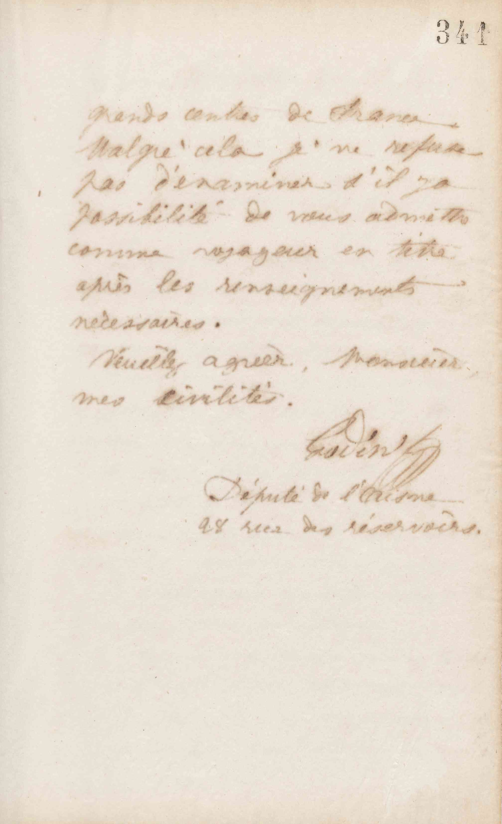 Jean-Baptiste André Godin à monsieur Maréchal, 26 novembre 1872