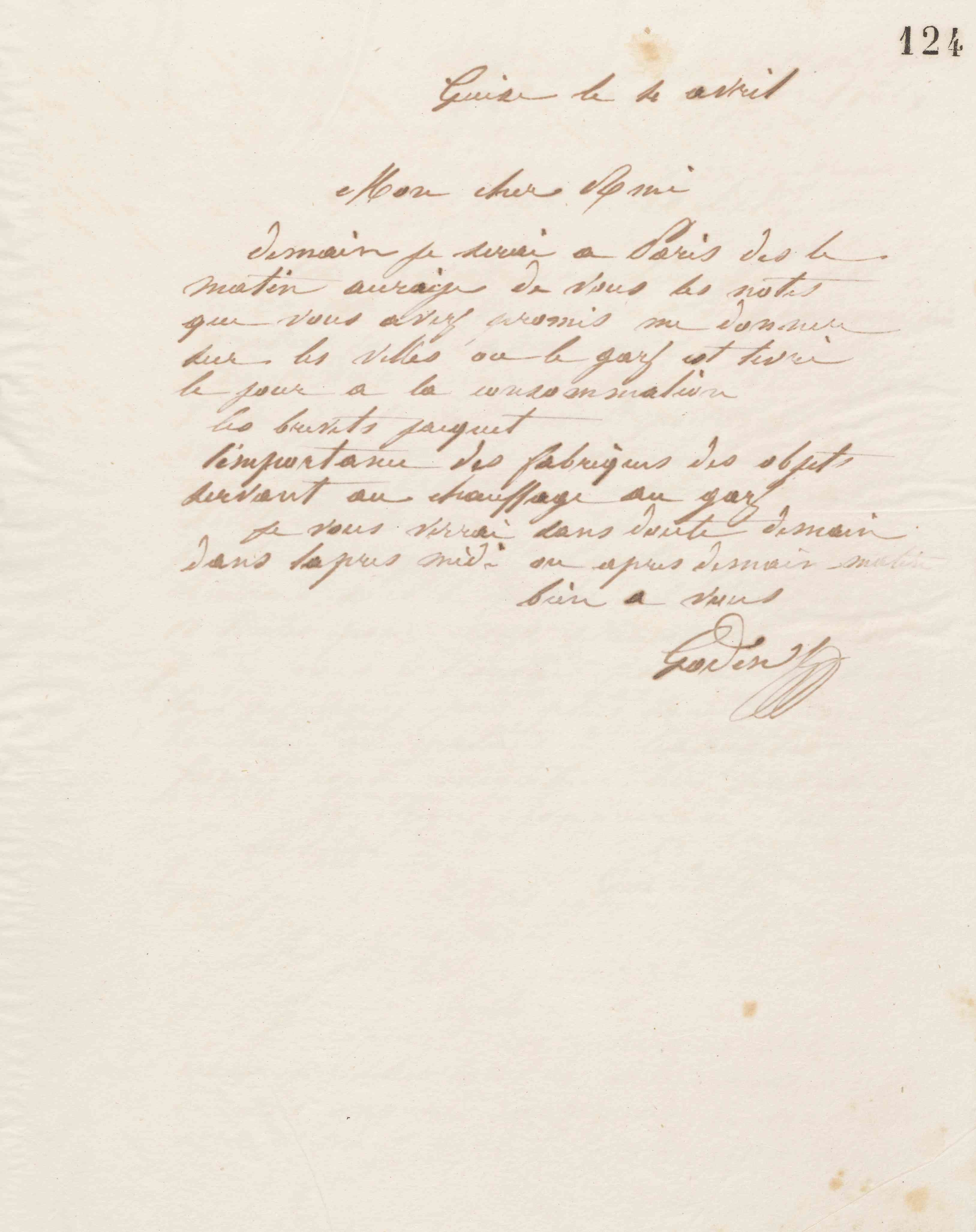 Jean-Baptiste André Godin à François Cantagrel, 4 avril [1867]