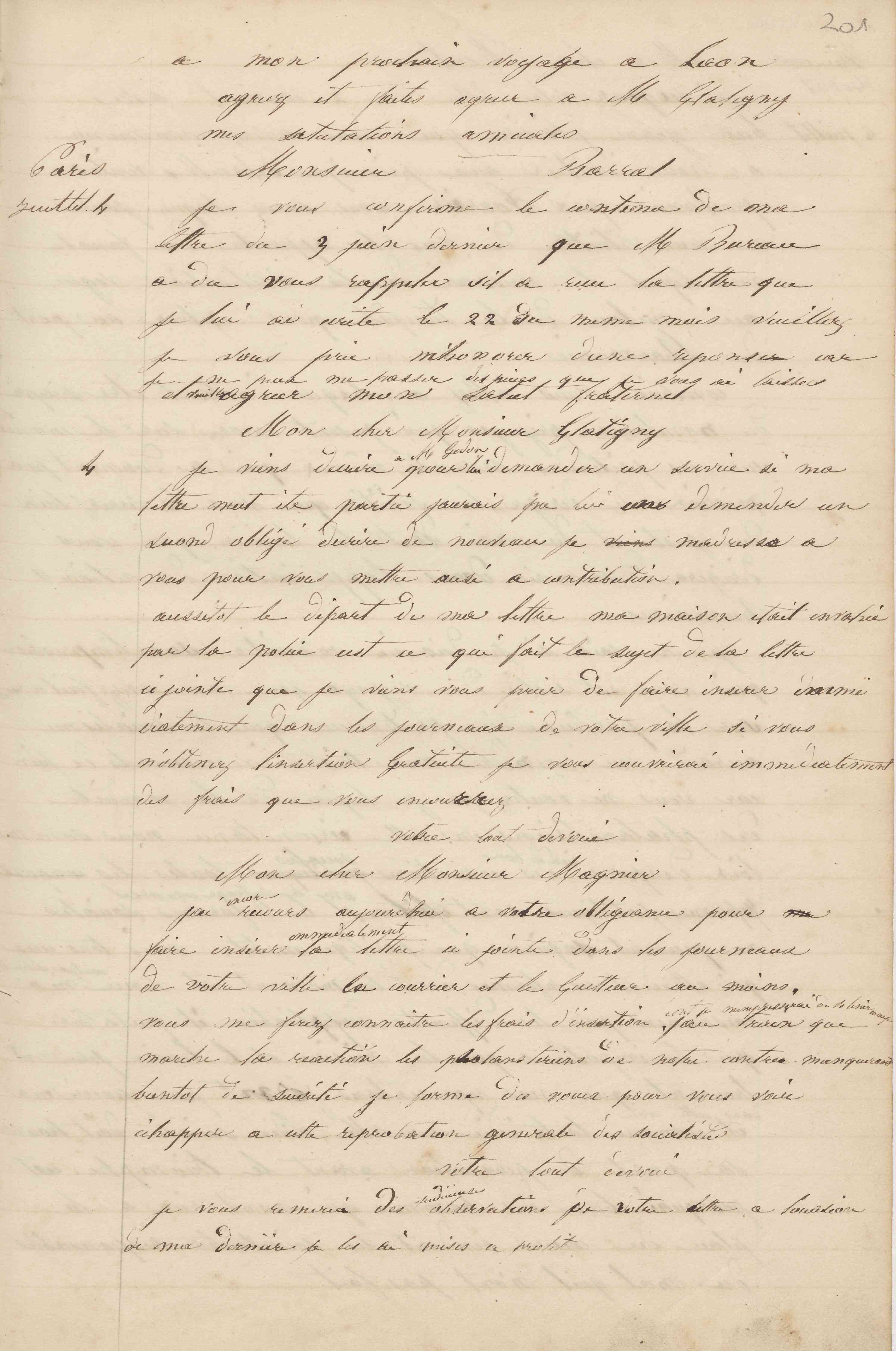 Jean-Baptiste André Godin à Léon Magnier, vers le 4 juillet 1848