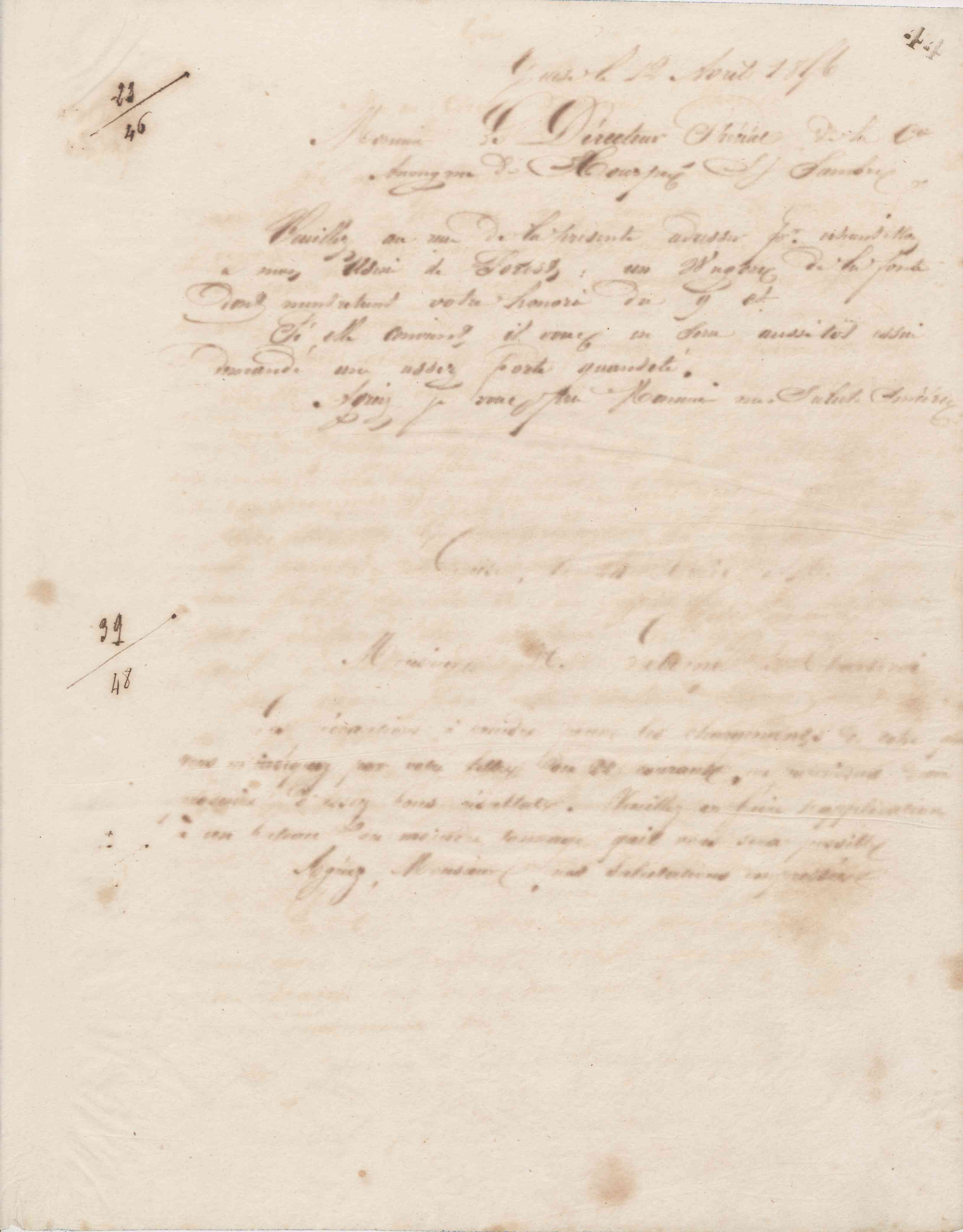 Jean-Baptiste André Godin au directeur spécial de la Compagnie de Hourpes-sur-Sambre, 12 avril 1856 Jean-Baptiste André Godin au directeur spécial de la Compagnie de Hourpes-sur-Sambre, 12 avril 1856